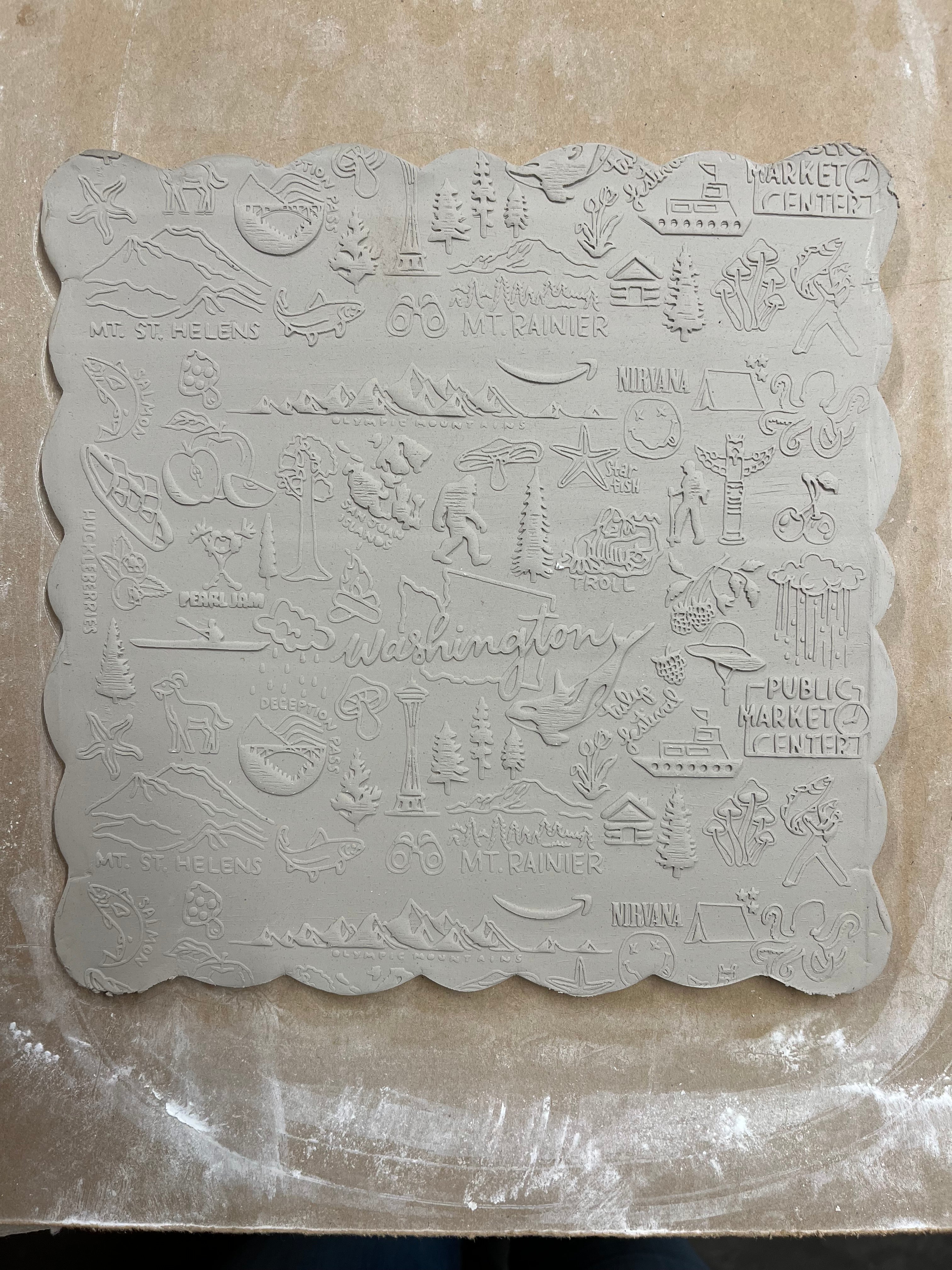 Washington State Embossed Rolling Pin