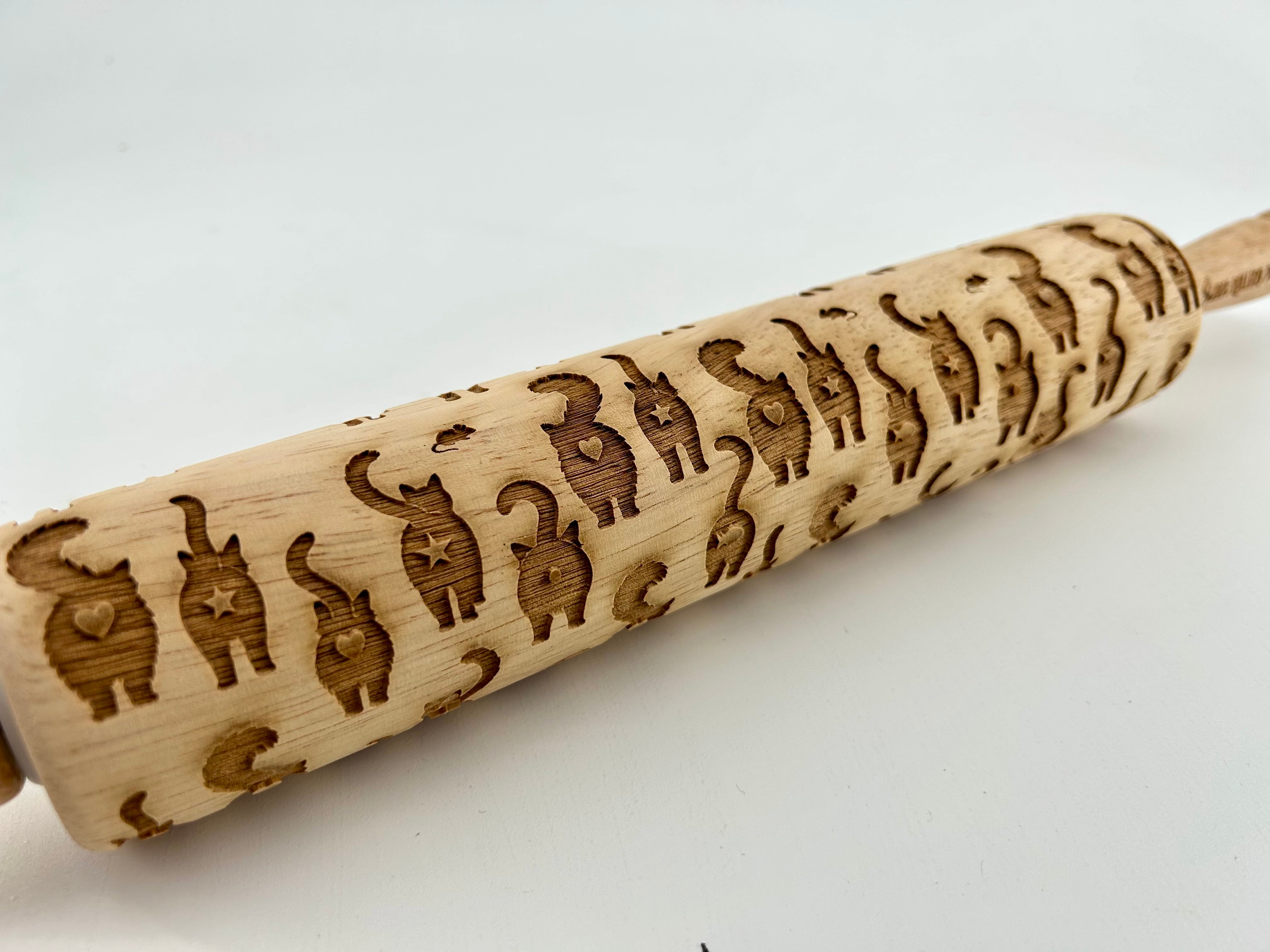 Embossed Cat Butts Rolling Pin –Bakers and Potters