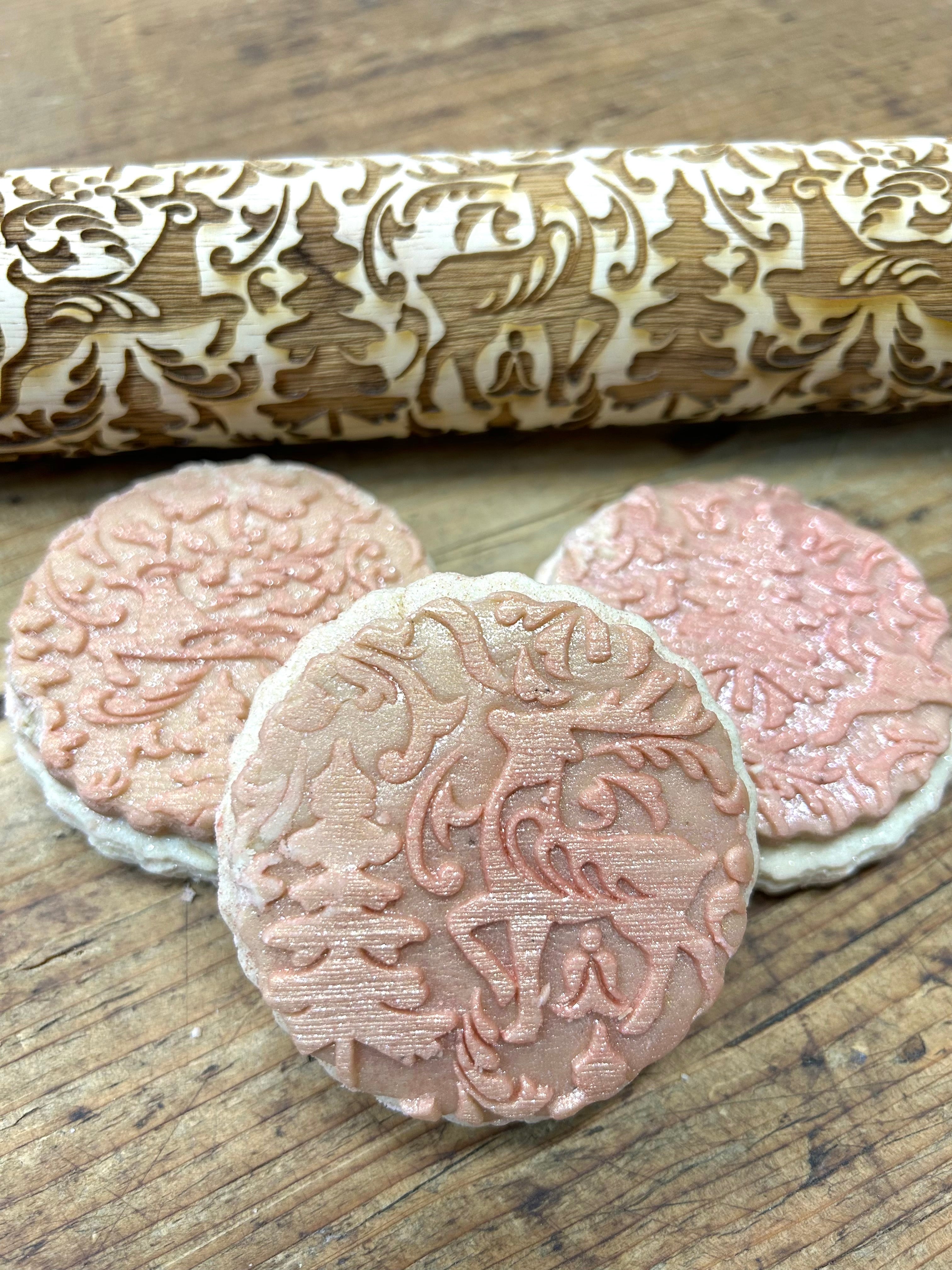 Embossed Prancing Reindeer Rolling Pin – Pottery
