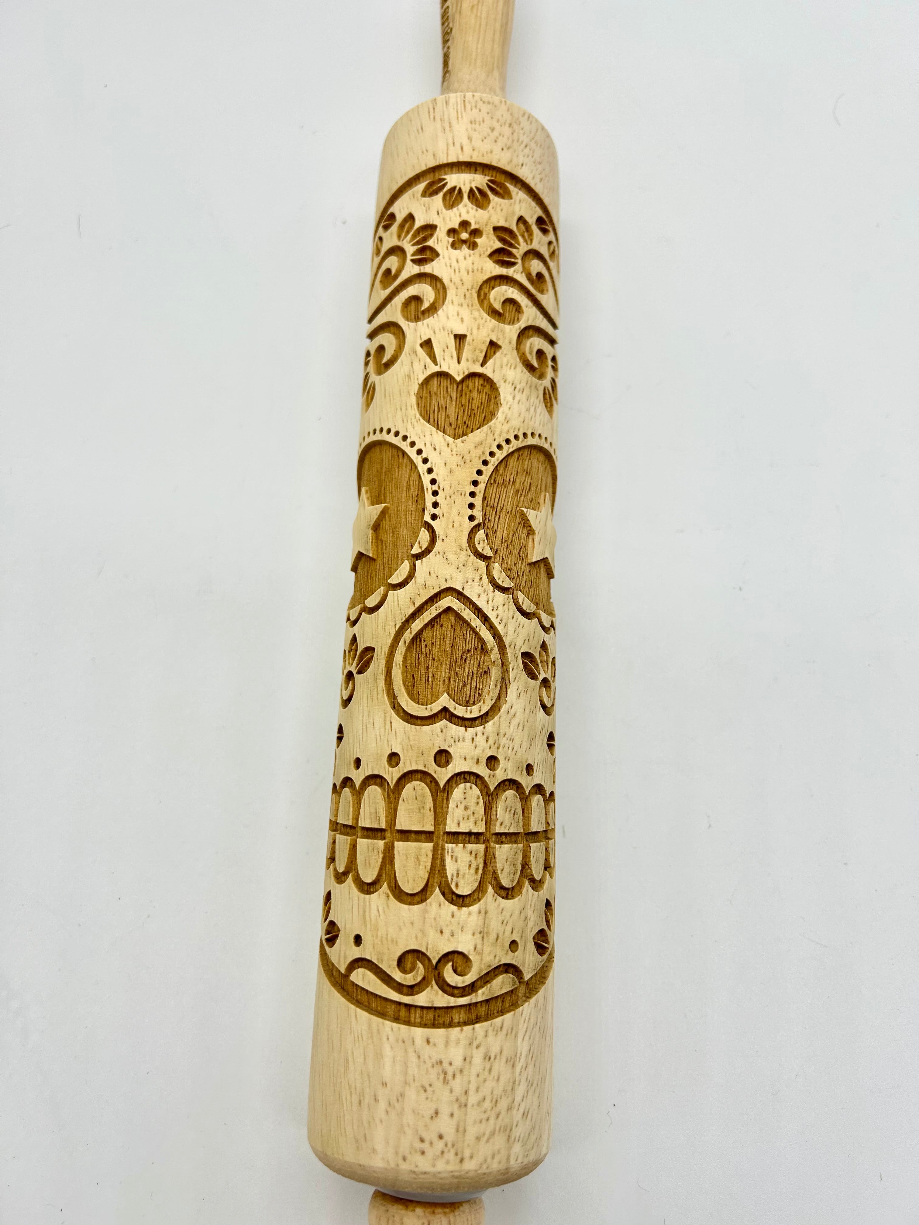 Sugar Skull Embossed Rolling Pin LARGE IMAGE