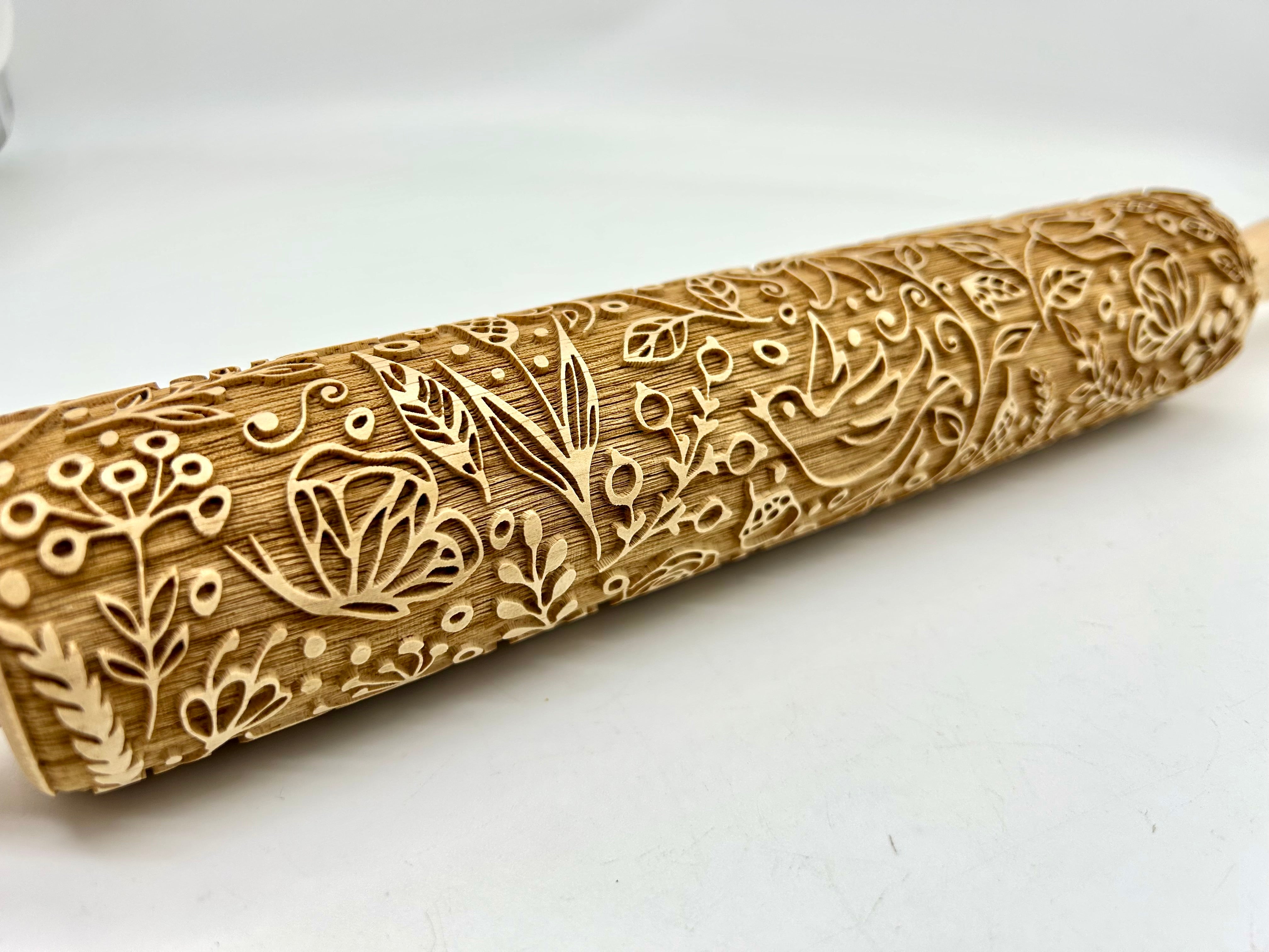 Garden a Flutter Embossed Rolling Pin
