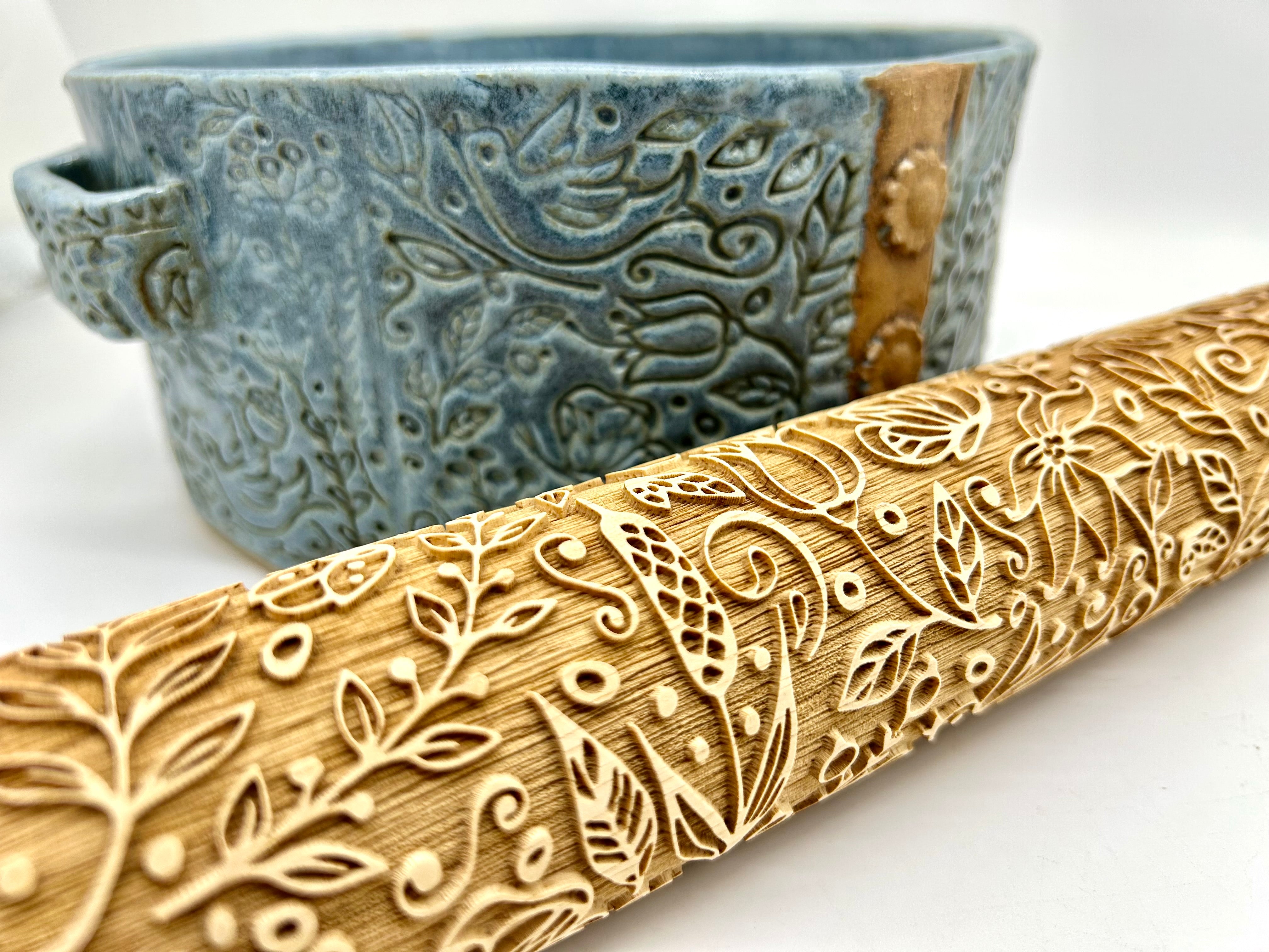 Garden a Flutter Embossed Rolling Pin