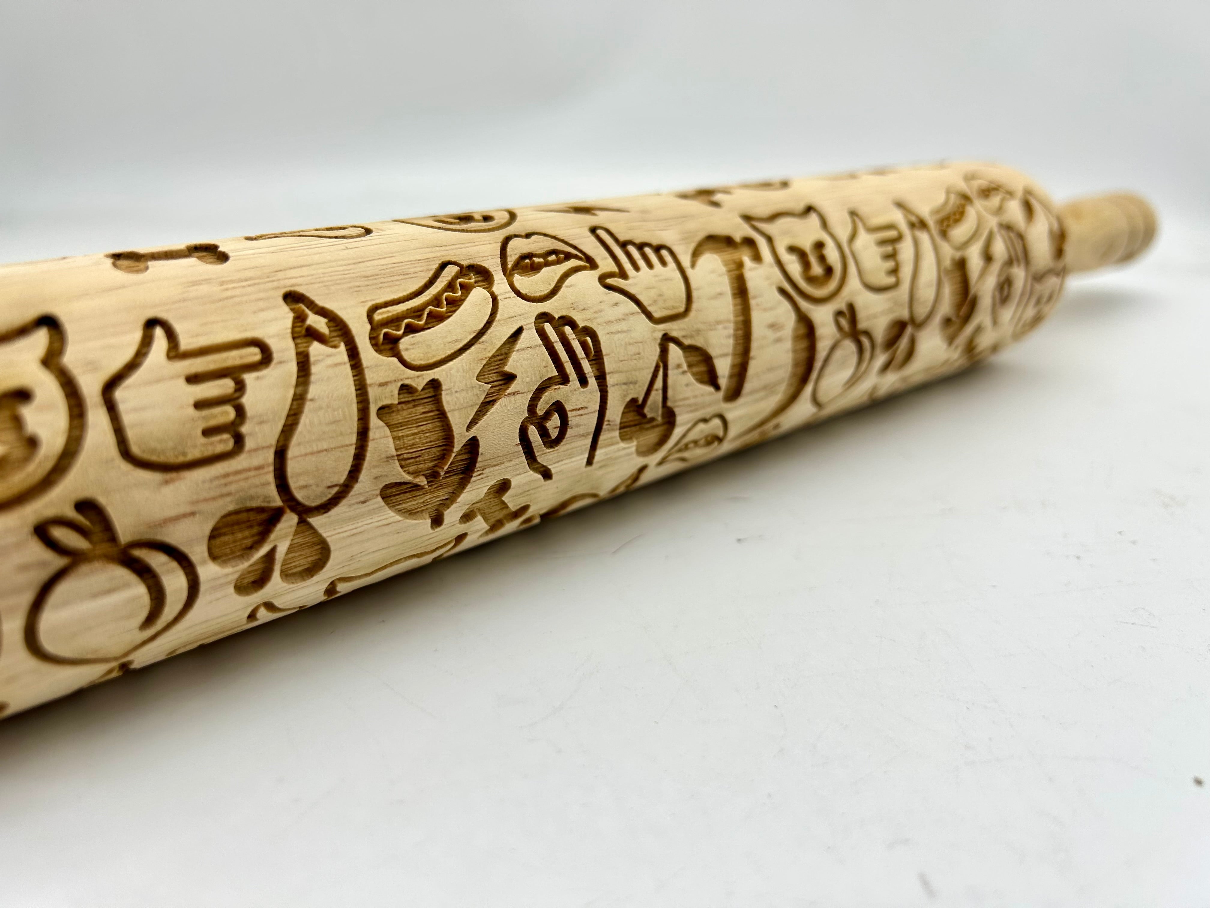 Bake Me Dirty Emoji Embossed Rolling Pin