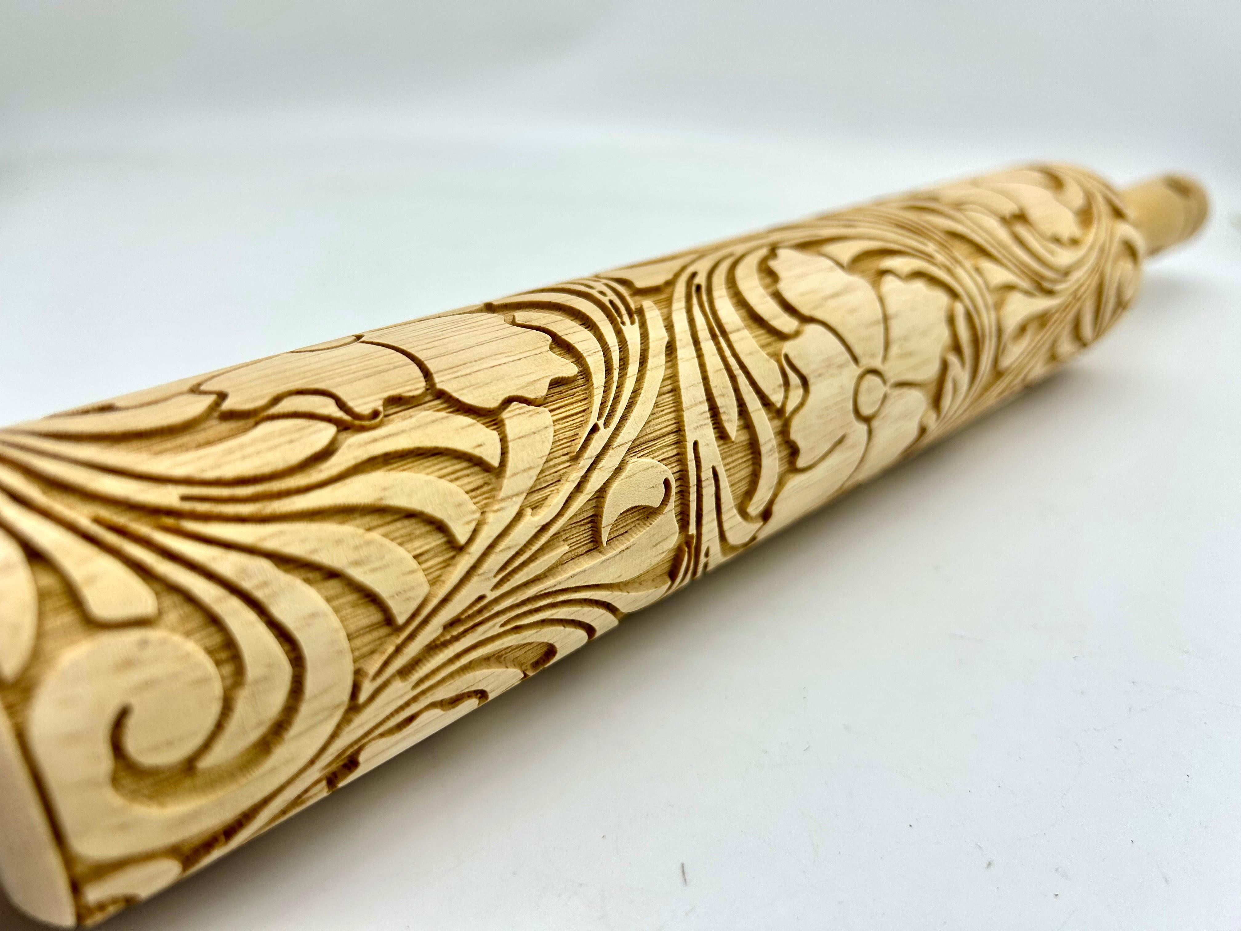 Tooled Leather Embossed Rolling Pin