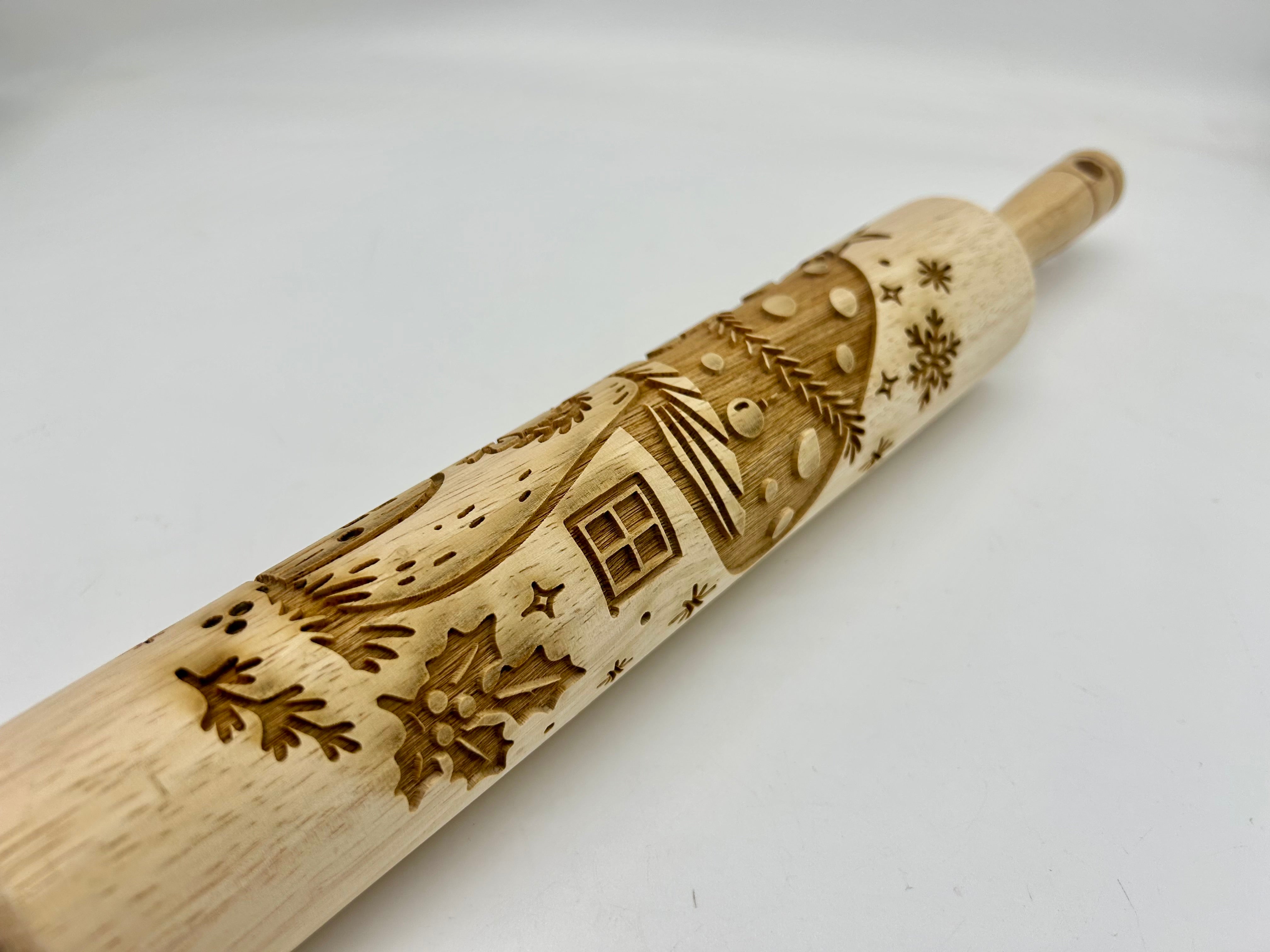 The Merry Mushroom Cottage Embossed Rolling Pin