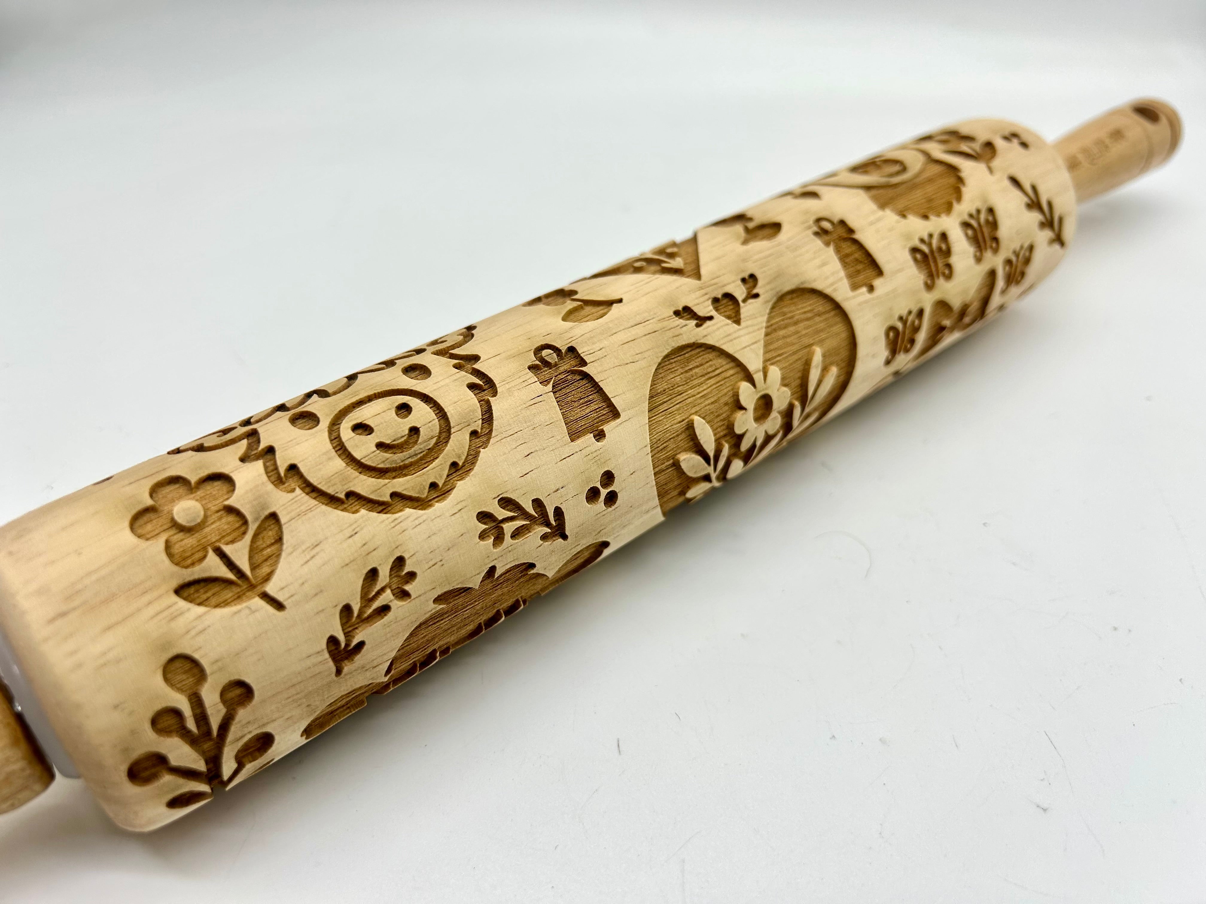 Baby Highland Cows Embossed Rolling Pin for Pottery Baking