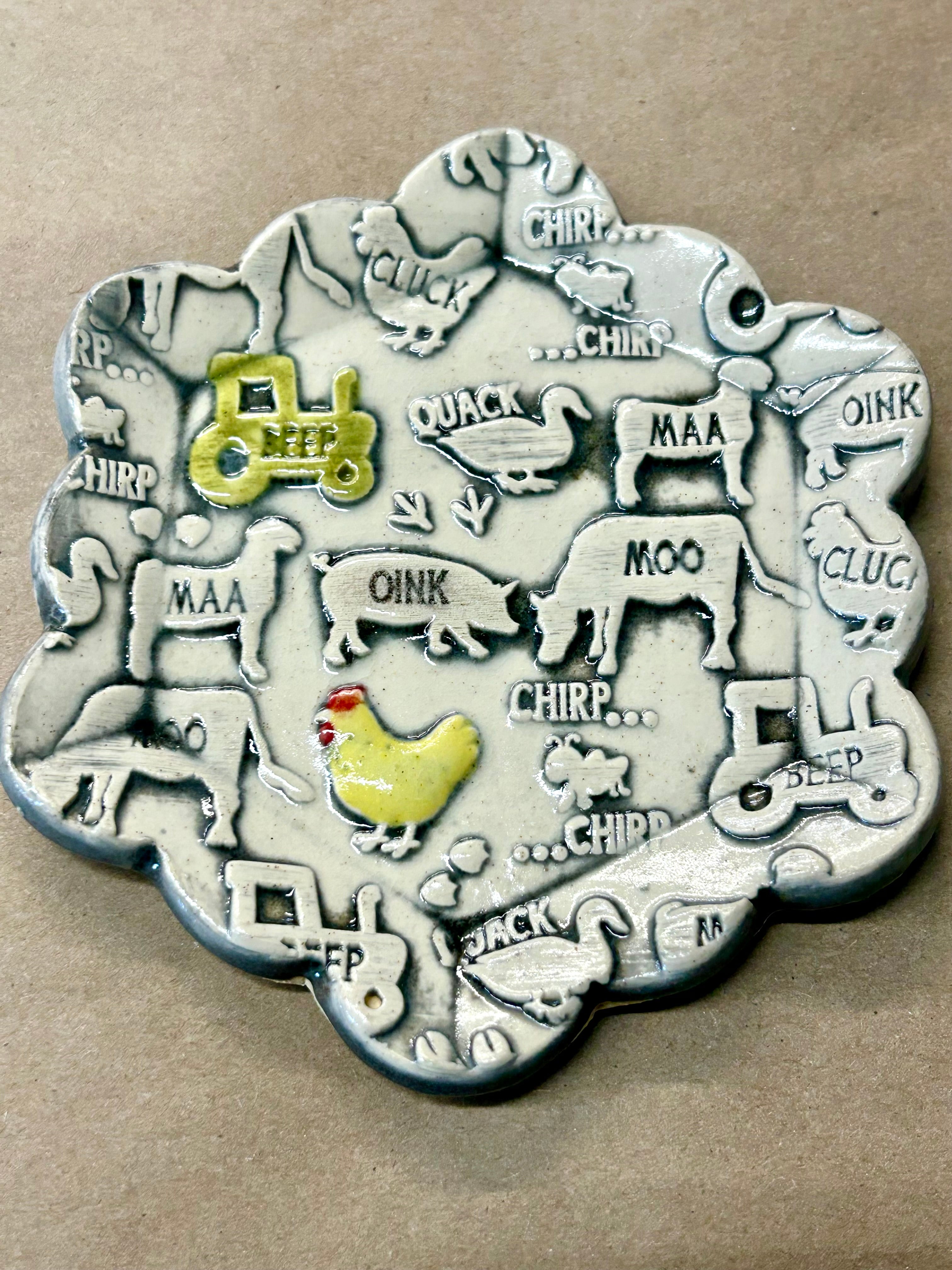 Oink Moo Embossed Rolling Pin