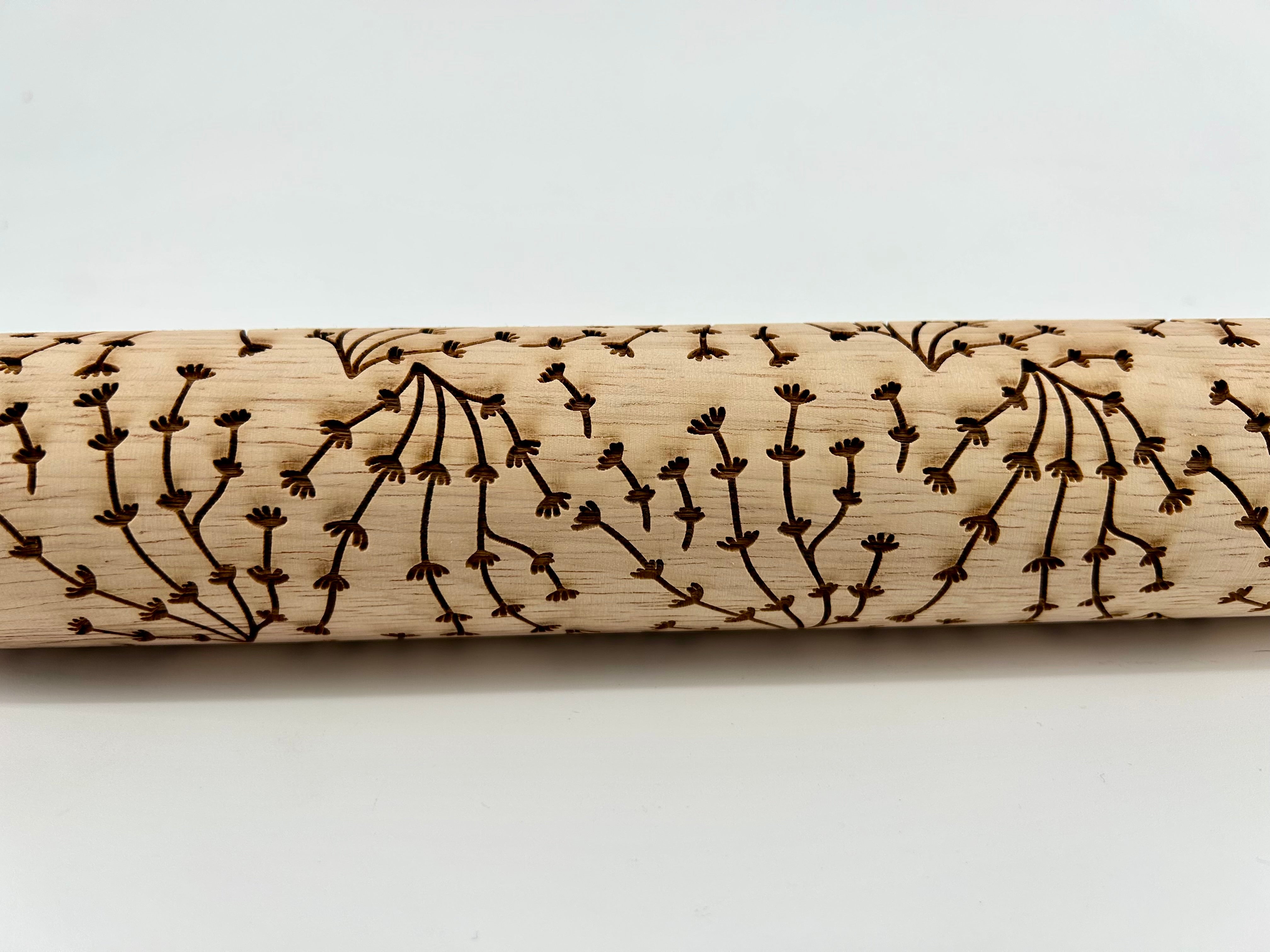 Sea Coral Embossed Rolling Pin for Pottery Baking