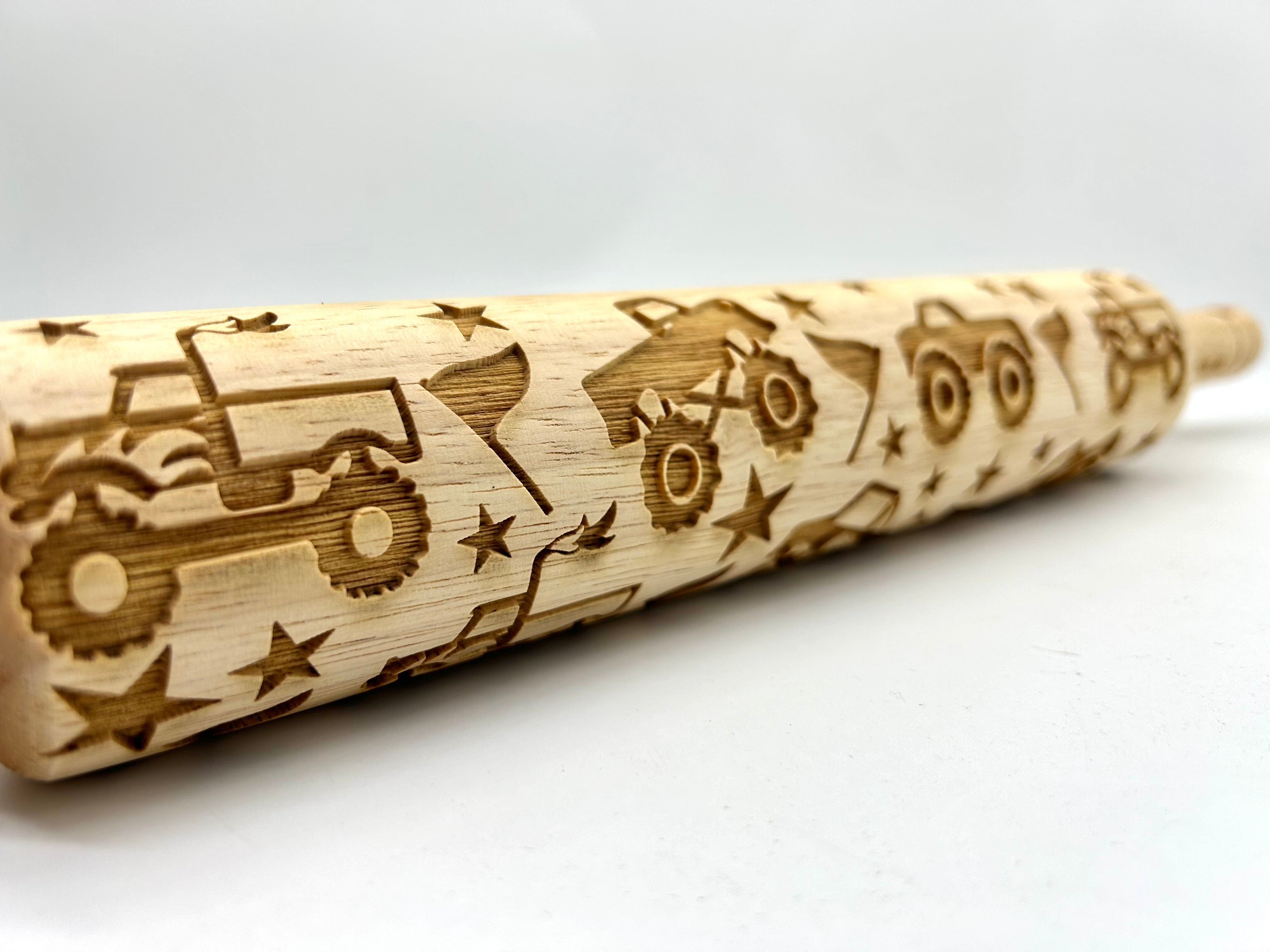 Embossed Cherry Blossom Rolling Pin- Pottery and Baking