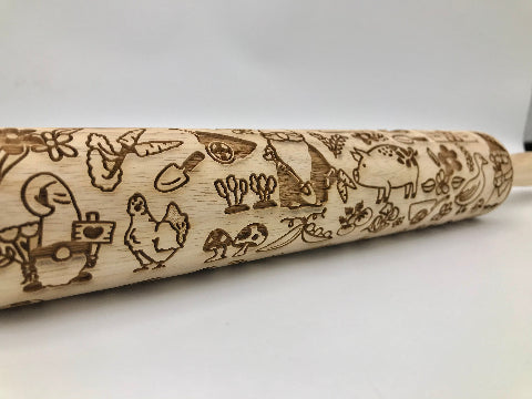 Farmer Gnomes Embossed Rolling Pin – Baking & Crafting