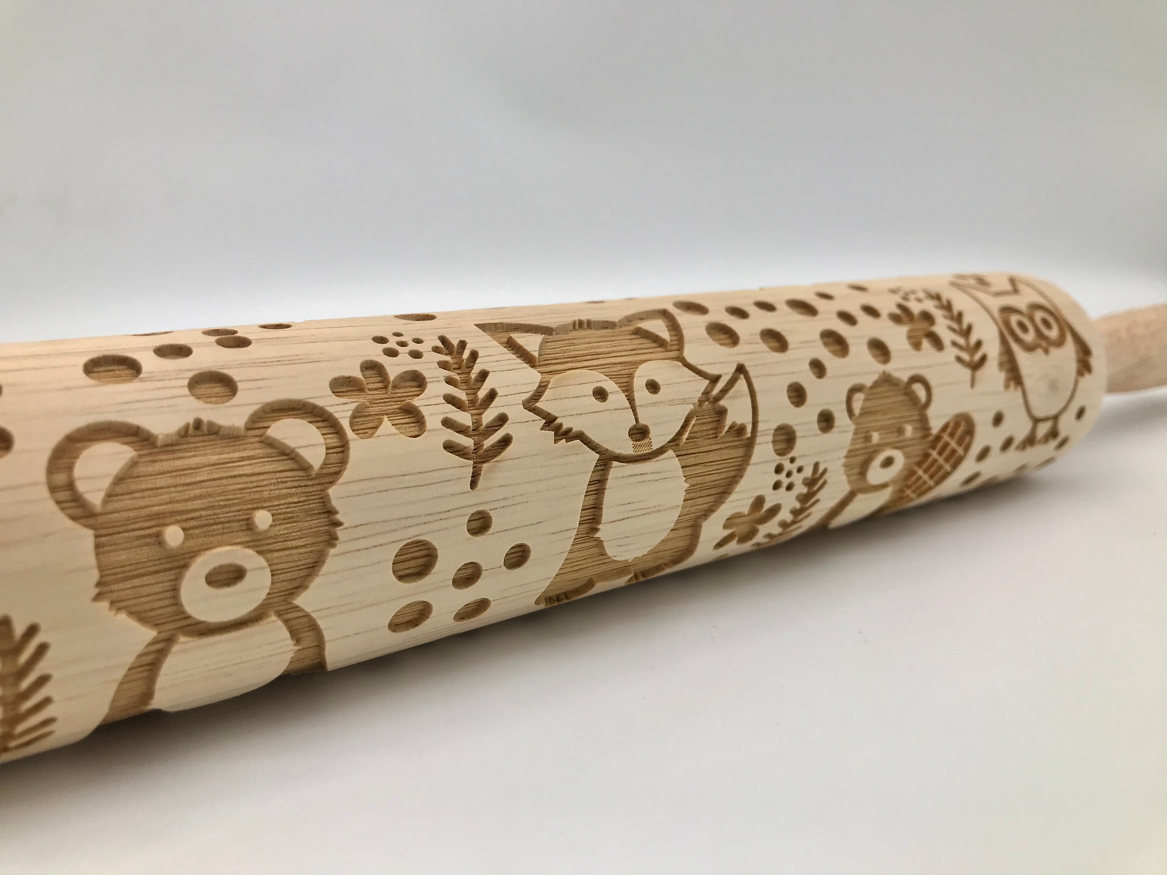 Embossed Playful Forest Rolling Pin –  Baking & Pottery
