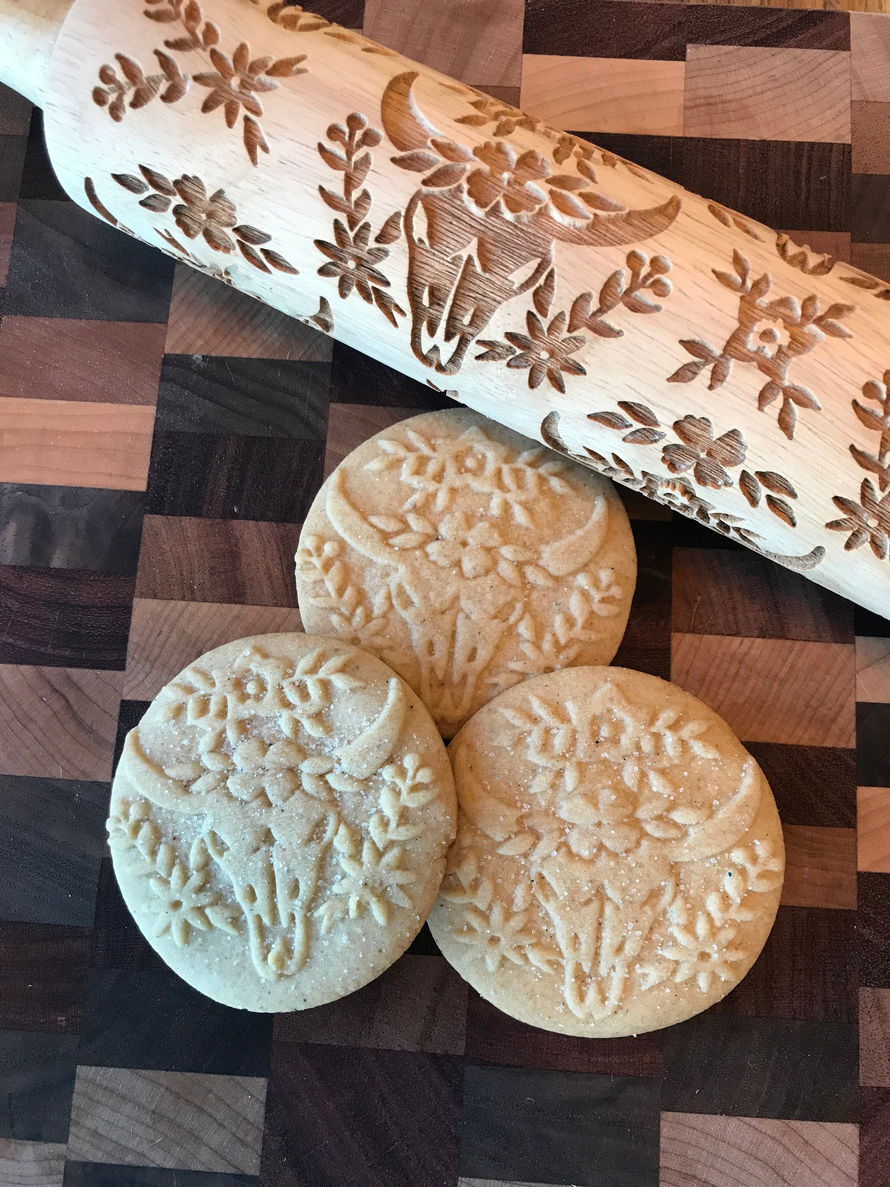 Steer Dala Embossed Rolling Pin for Baking and Pottery