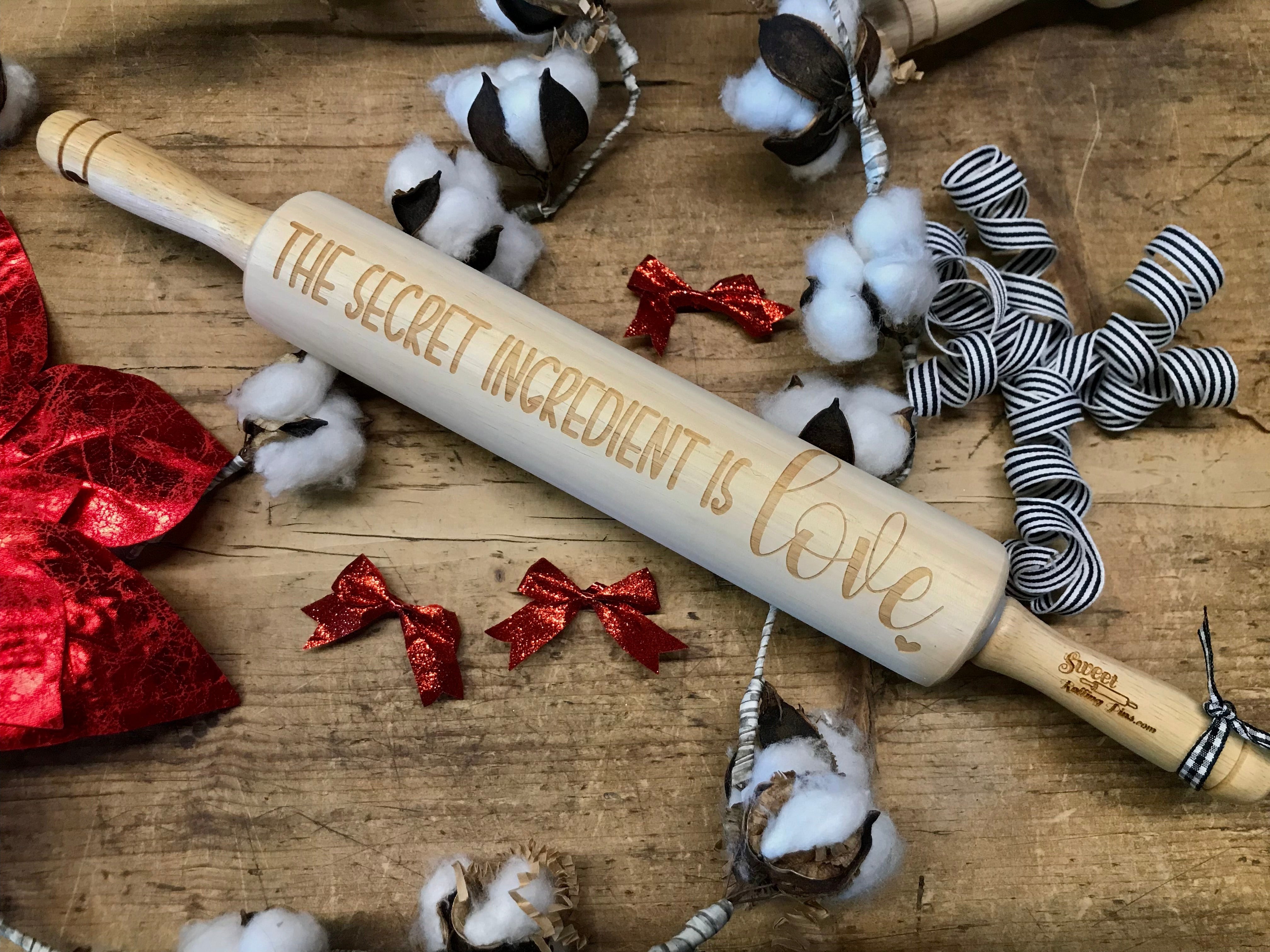 Embossed Rolling Pin - Secret Ingredient is Love