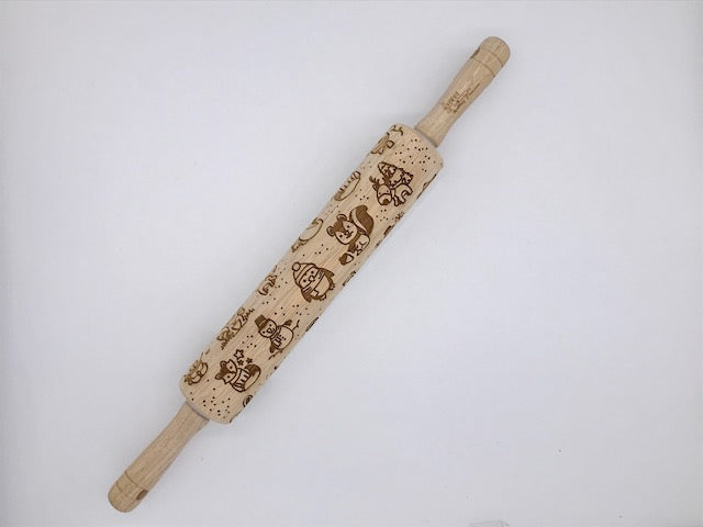 Embossed Christmas Candies Rolling Pin- Baking & Pottery