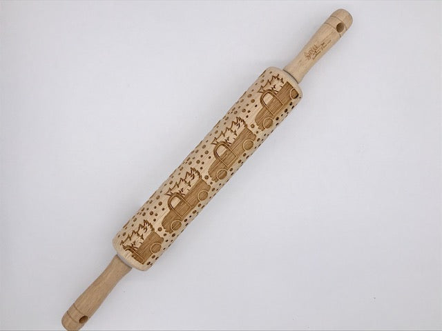 Embossed Christmas Trucks Rolling Pin
