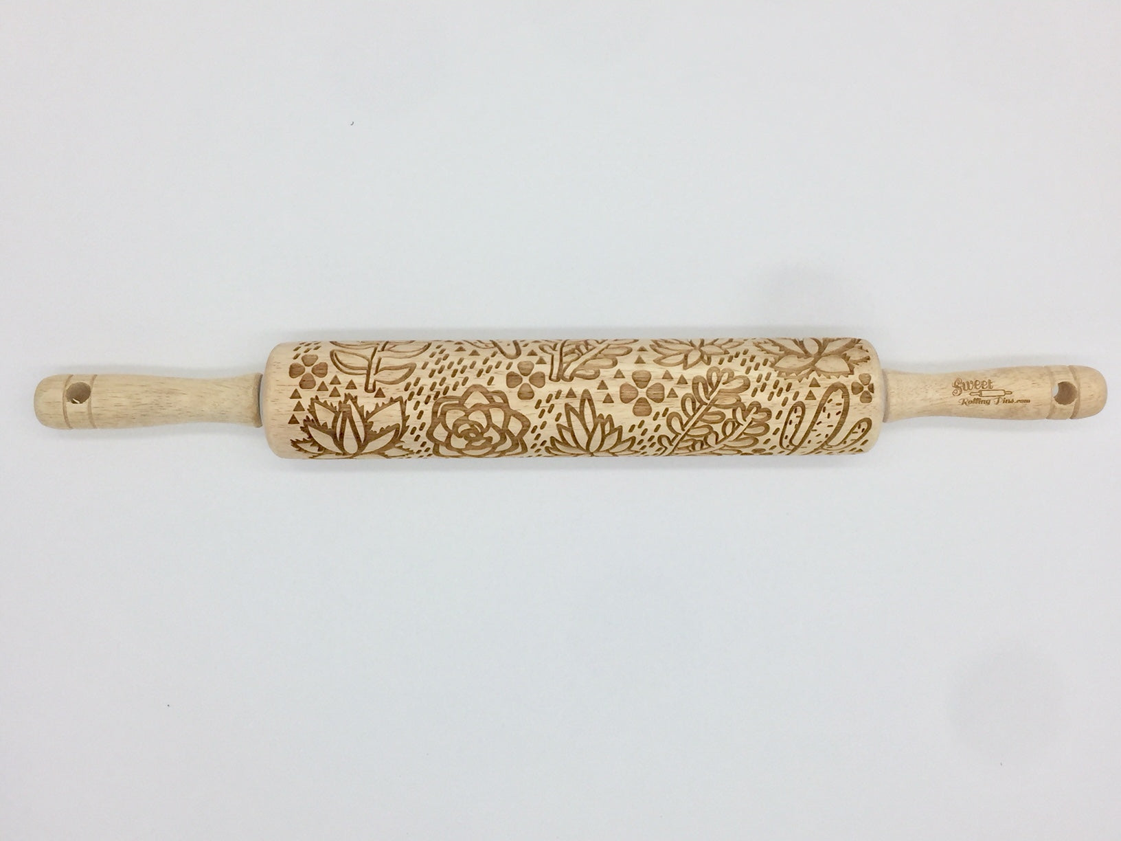 Succulents Embossed Rolling Pin for Crafting, Baking and Pottery