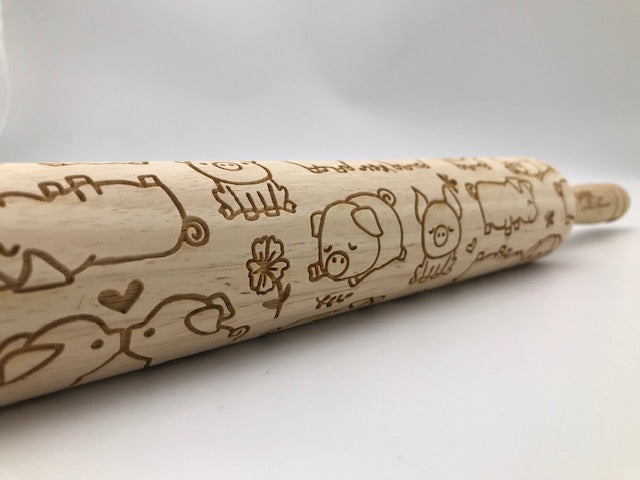 Embossed Piglet Rolling Pin – Baking & Pottery