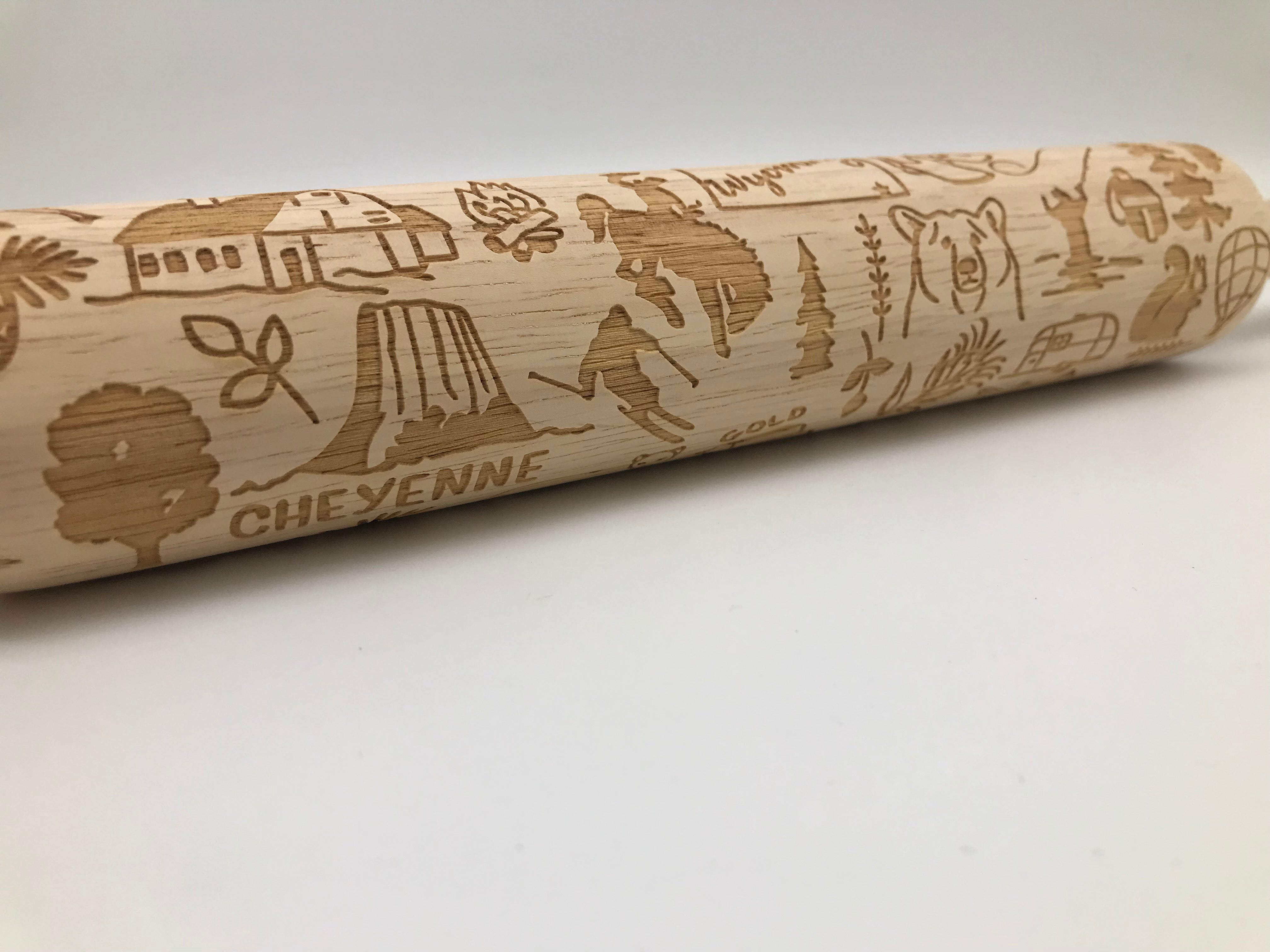 Wyoming State Embossed Rolling Pin