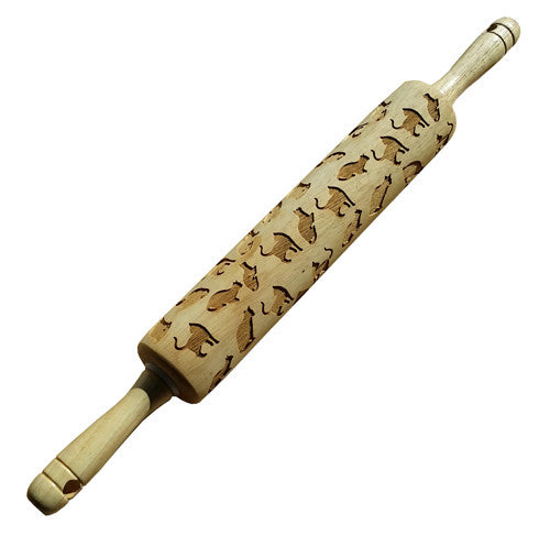 Embossed Cats Rolling Pin –Bakers and Potters