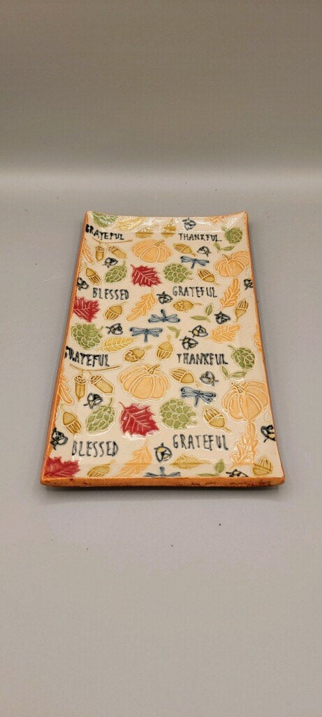 Grateful, Thankful, Blessed Embossed Rolling Pin –