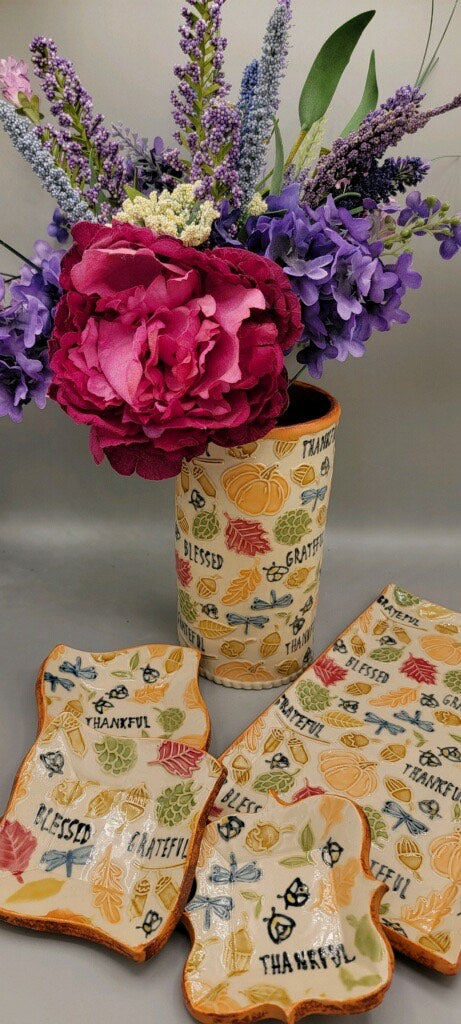 Grateful, Thankful, Blessed Embossed Rolling Pin –
