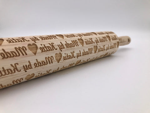 Personalized Embossed Rolling Pin "Made By"