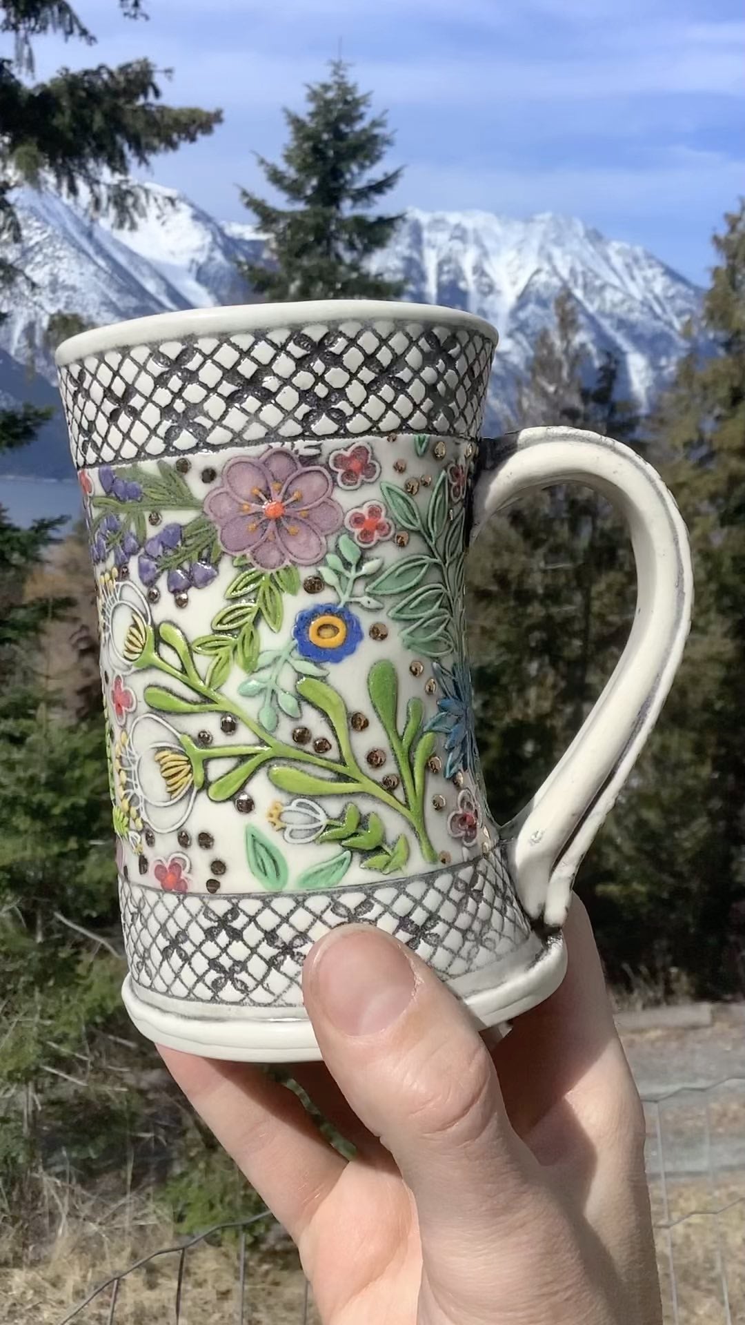 Textured Coffee Mug from Embossed Rolling Pin