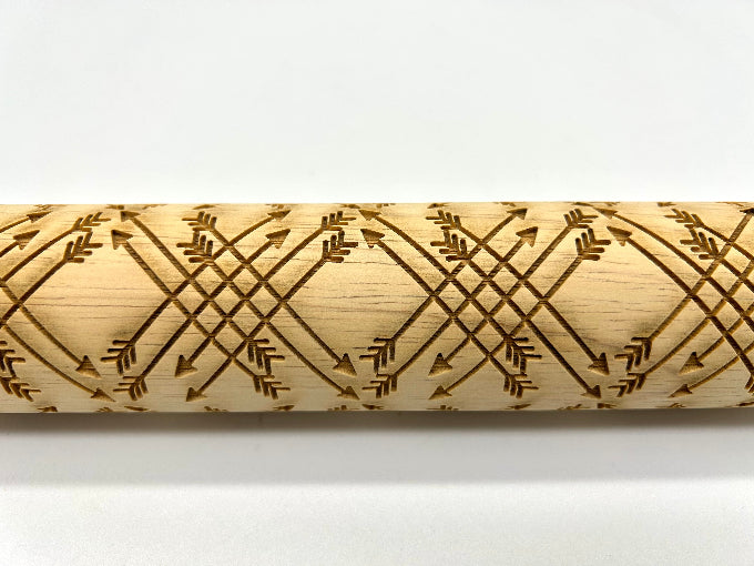 Embossed Arrows Rolling Pin – For Bakers & Potters