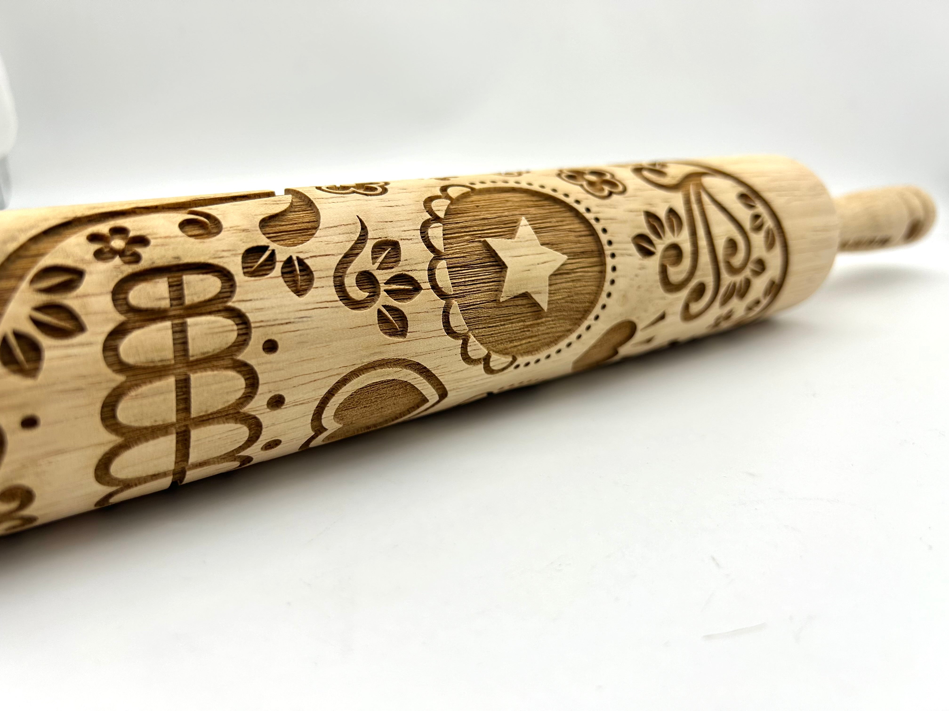 Sugar Skull Embossed Rolling Pin LARGE IMAGE