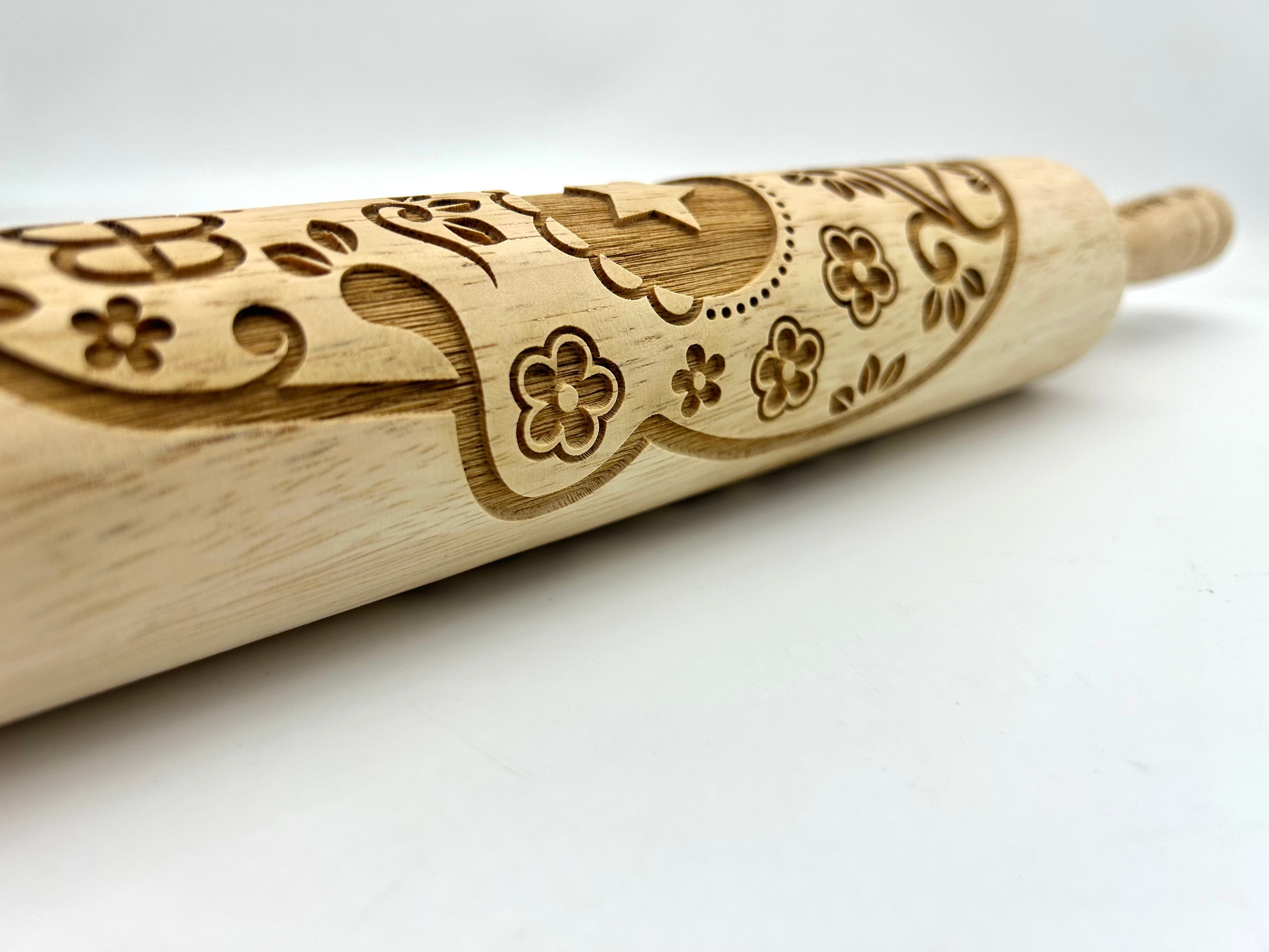 Sugar Skull Embossed Rolling Pin LARGE IMAGE