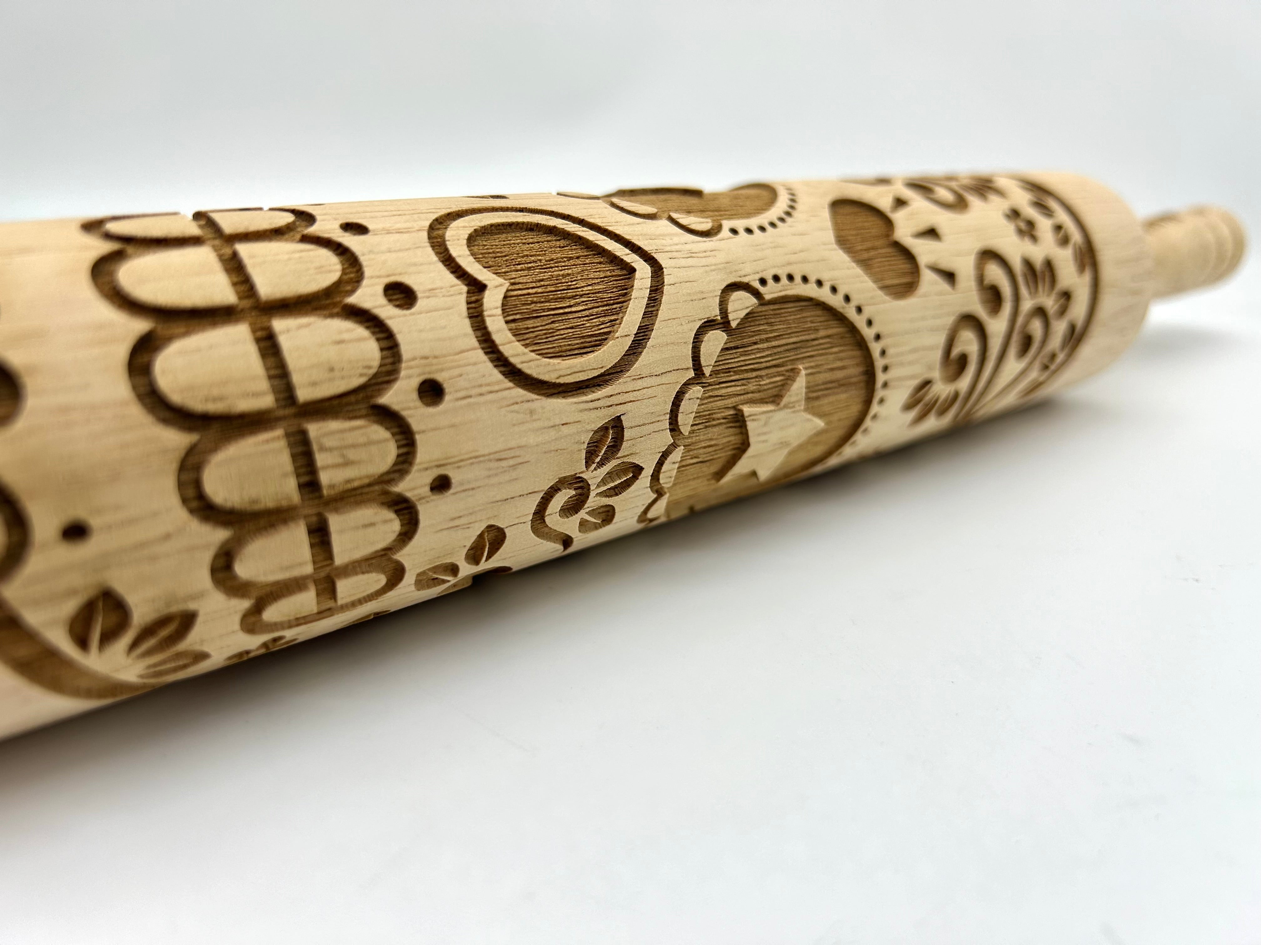 Sugar Skull Embossed Rolling Pin LARGE IMAGE