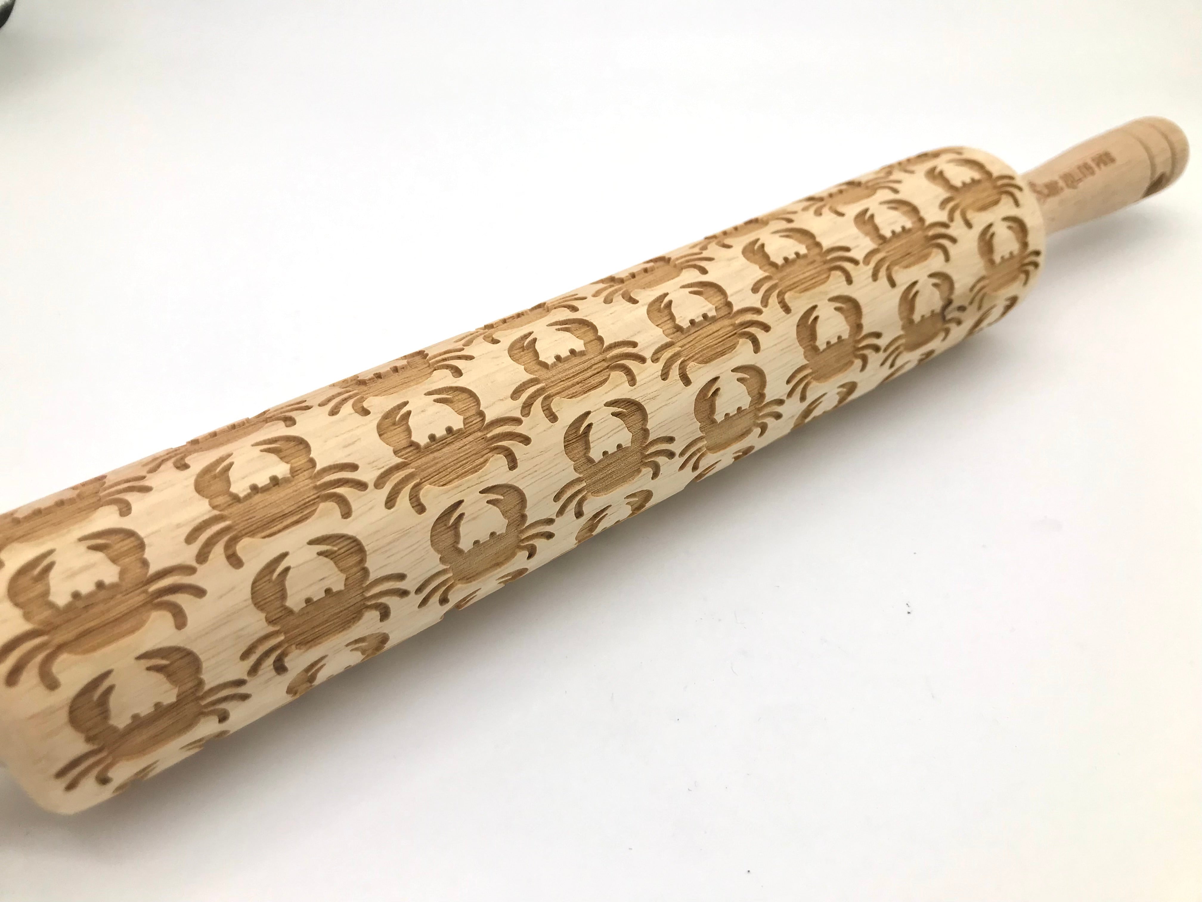 Embossed Crabs Rolling Pin – Baking & Crafting