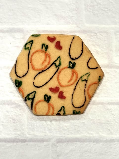 Eggplant and Peach Embossed Rolling Pin