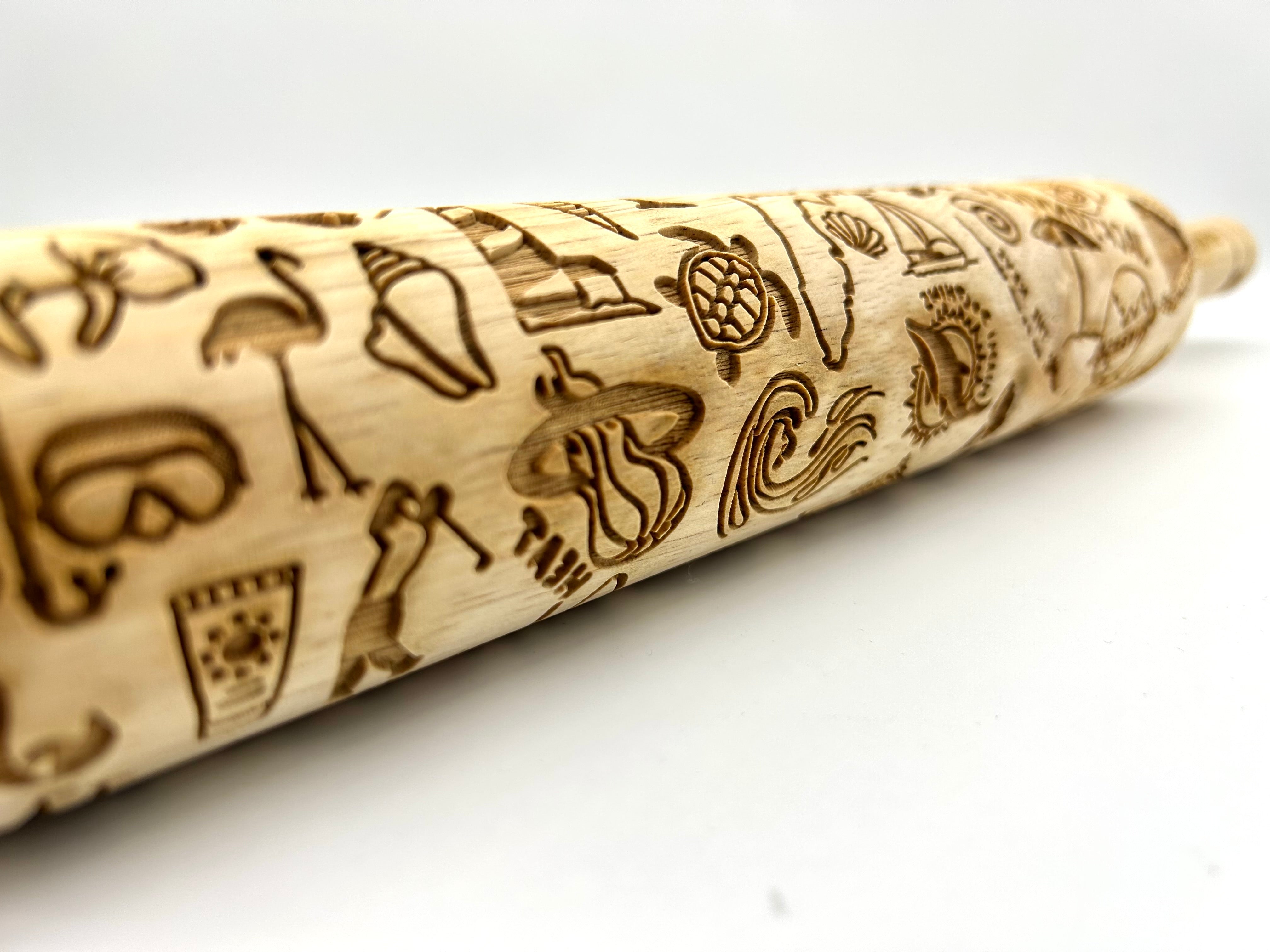 Florida State Embossed Rolling Pin – Unique Design for Baking & Pottery