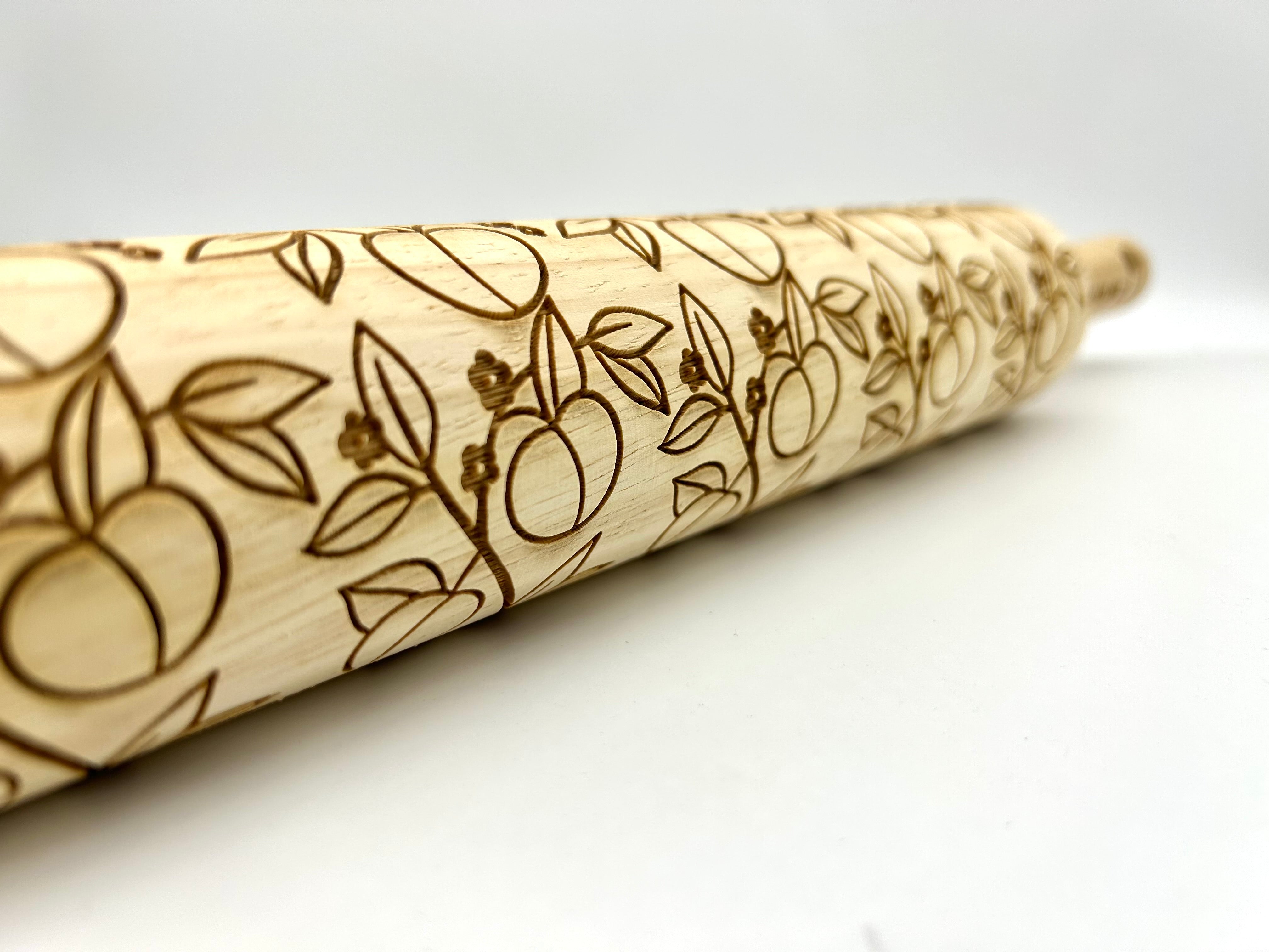 Embossed Peaches Rolling Pin – Cookies & Pottery