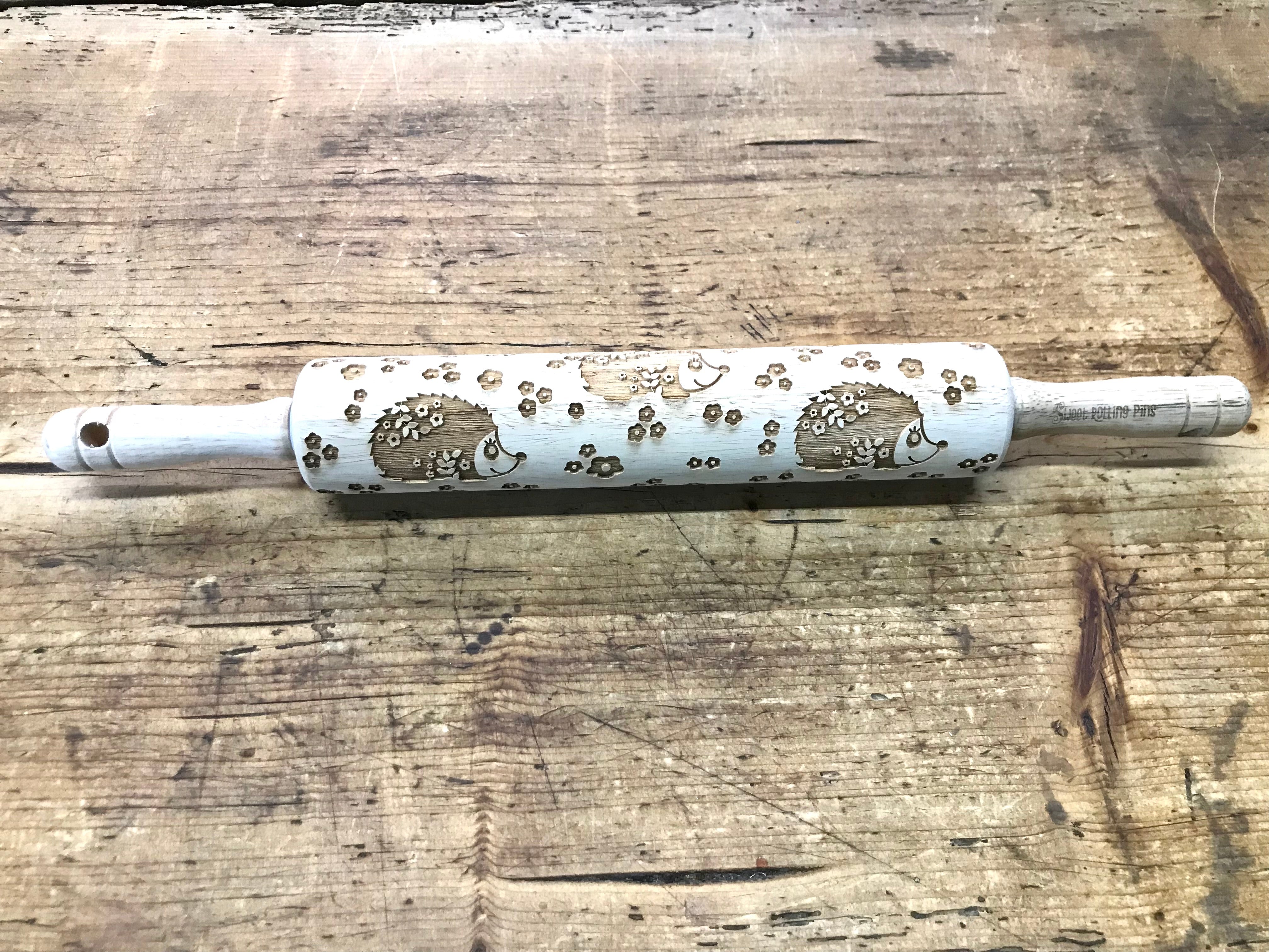 Hedgehog Embossed Rolling Pin for Baking & Pottery