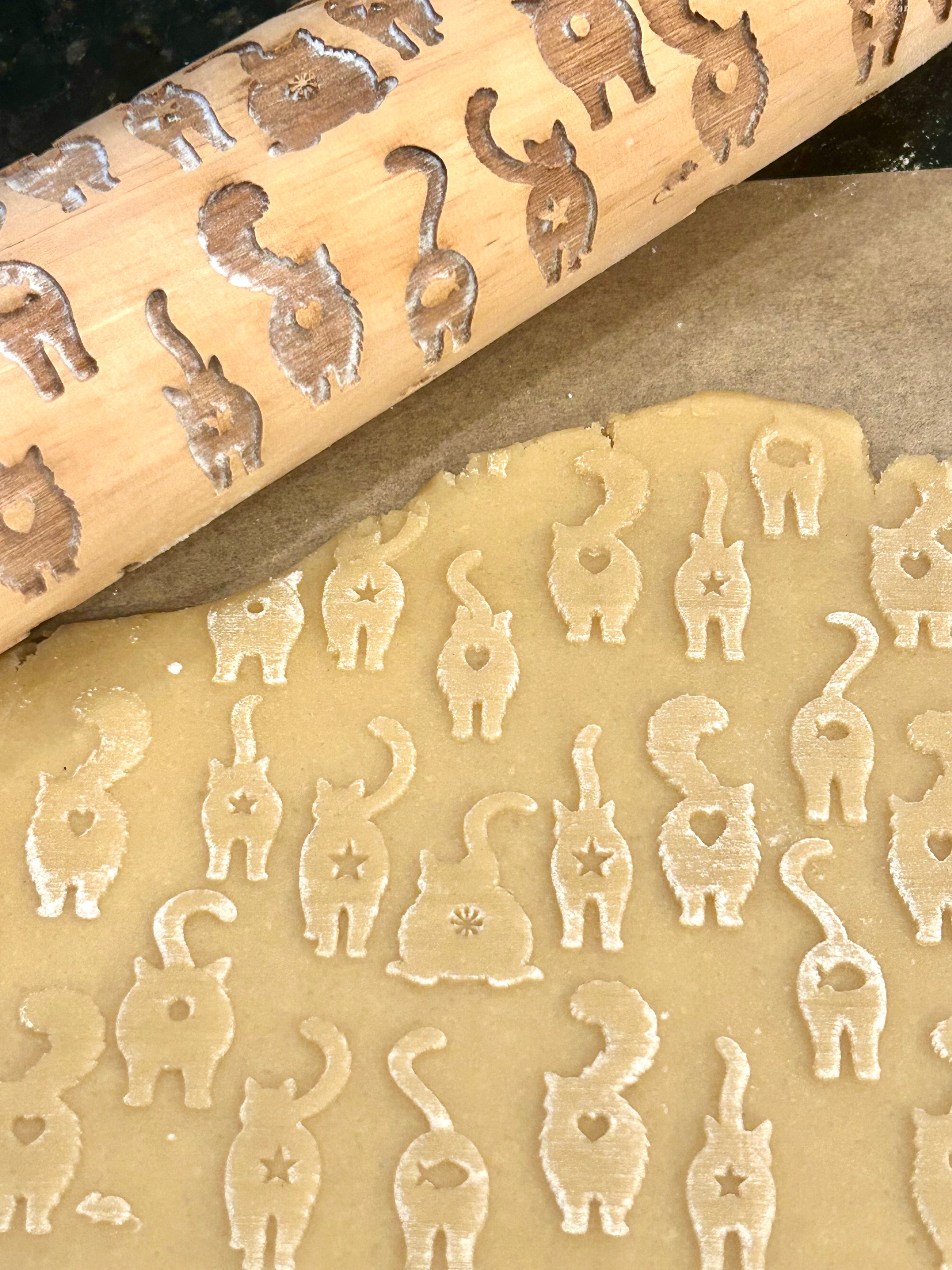 Embossed Cat Butts Rolling Pin –Bakers and Potters