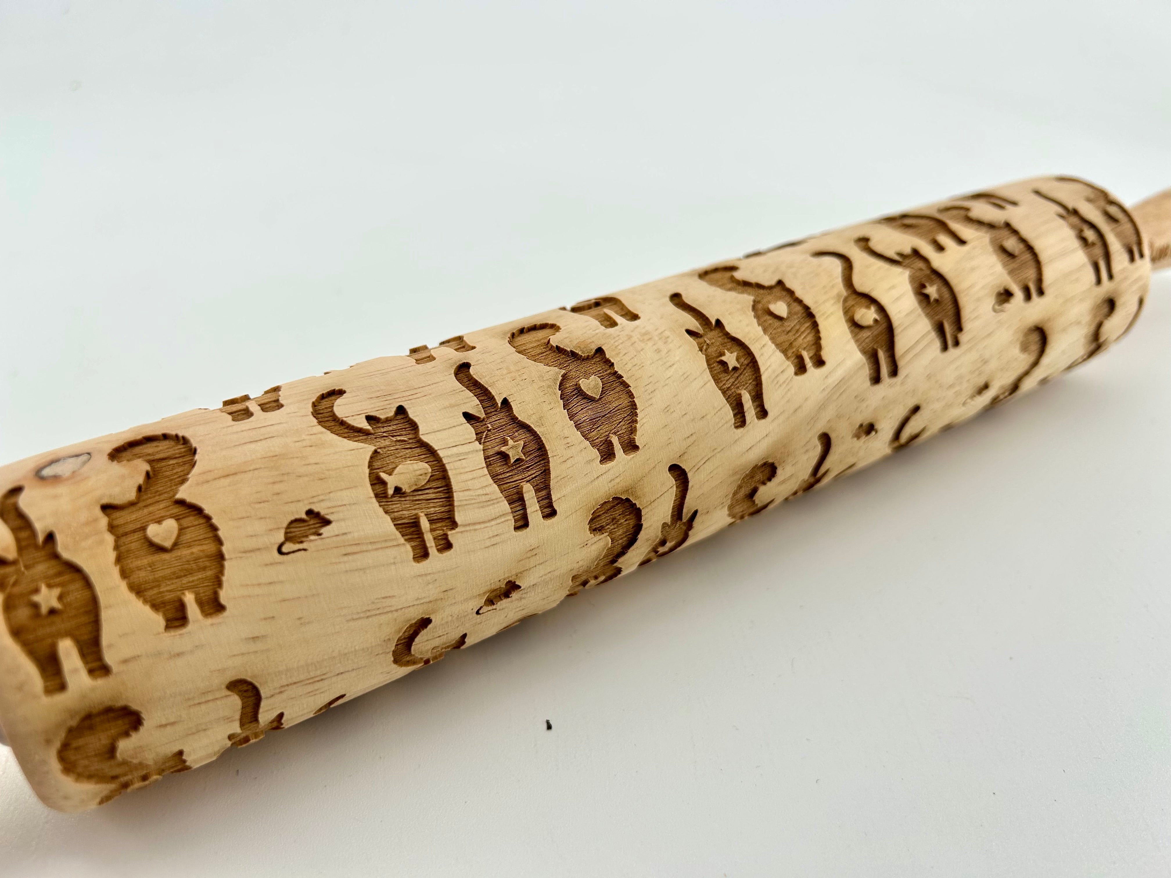 Embossed Cat Butts Rolling Pin –Bakers and Potters
