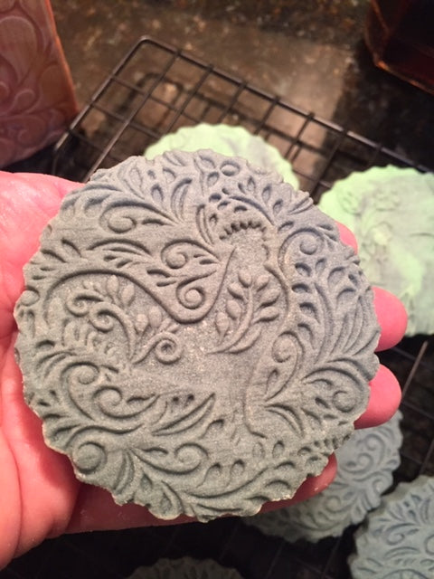 Embossed Floral Rooster Rolling Pin-Pottery