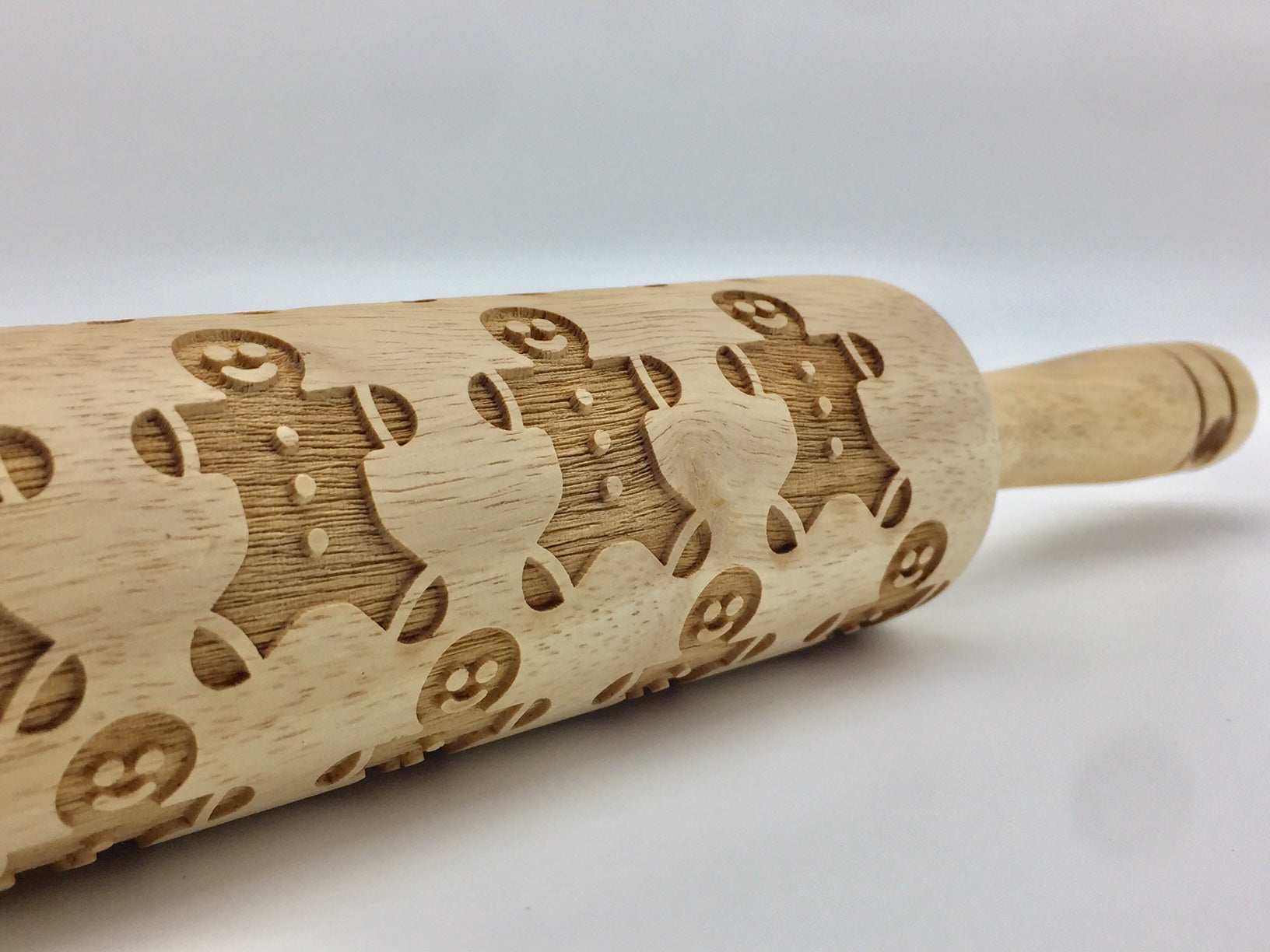 Gingerbread Man Large Christmas Embossed Rolling Pin