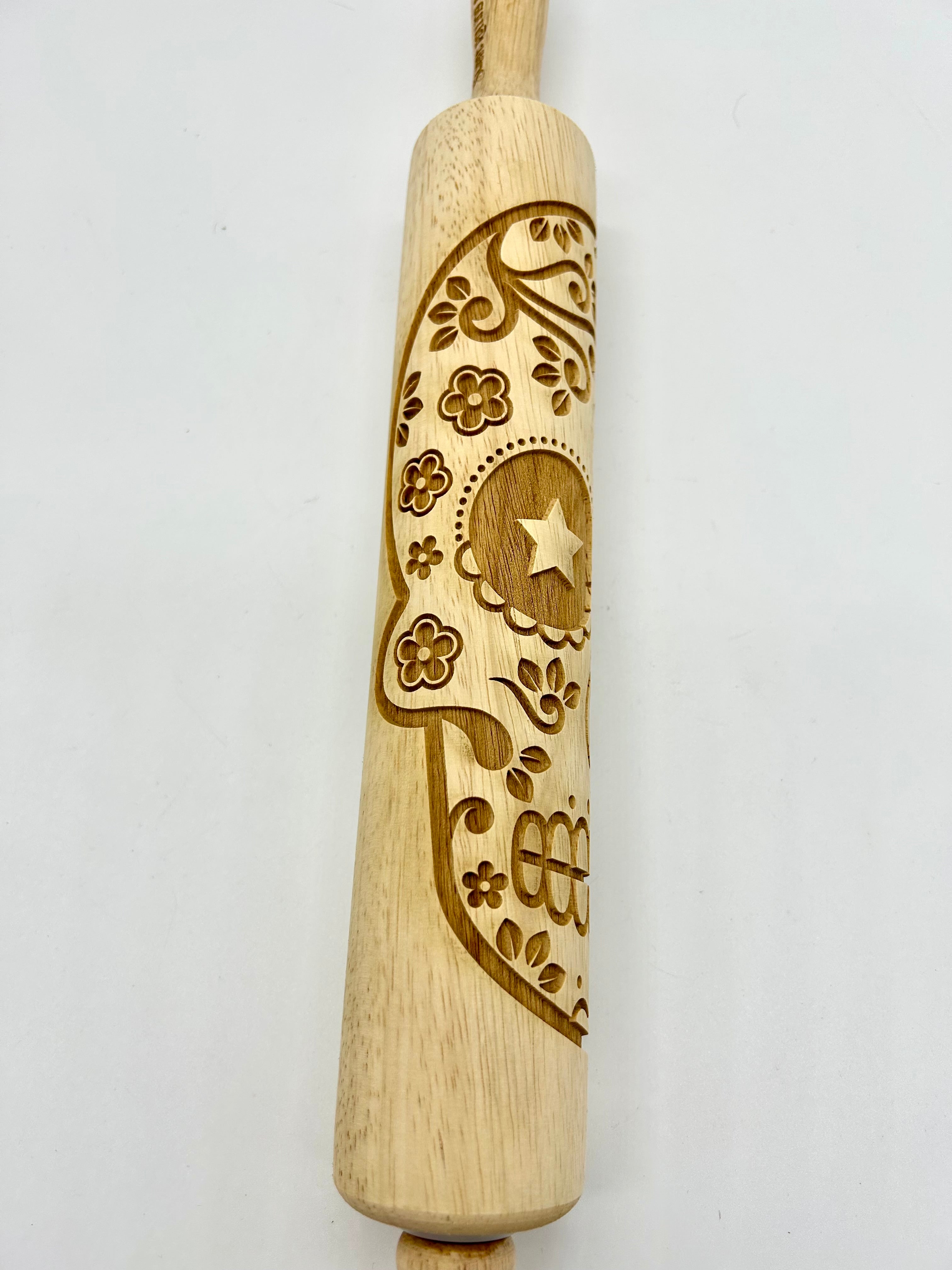 Sugar Skull Embossed Rolling Pin LARGE IMAGE