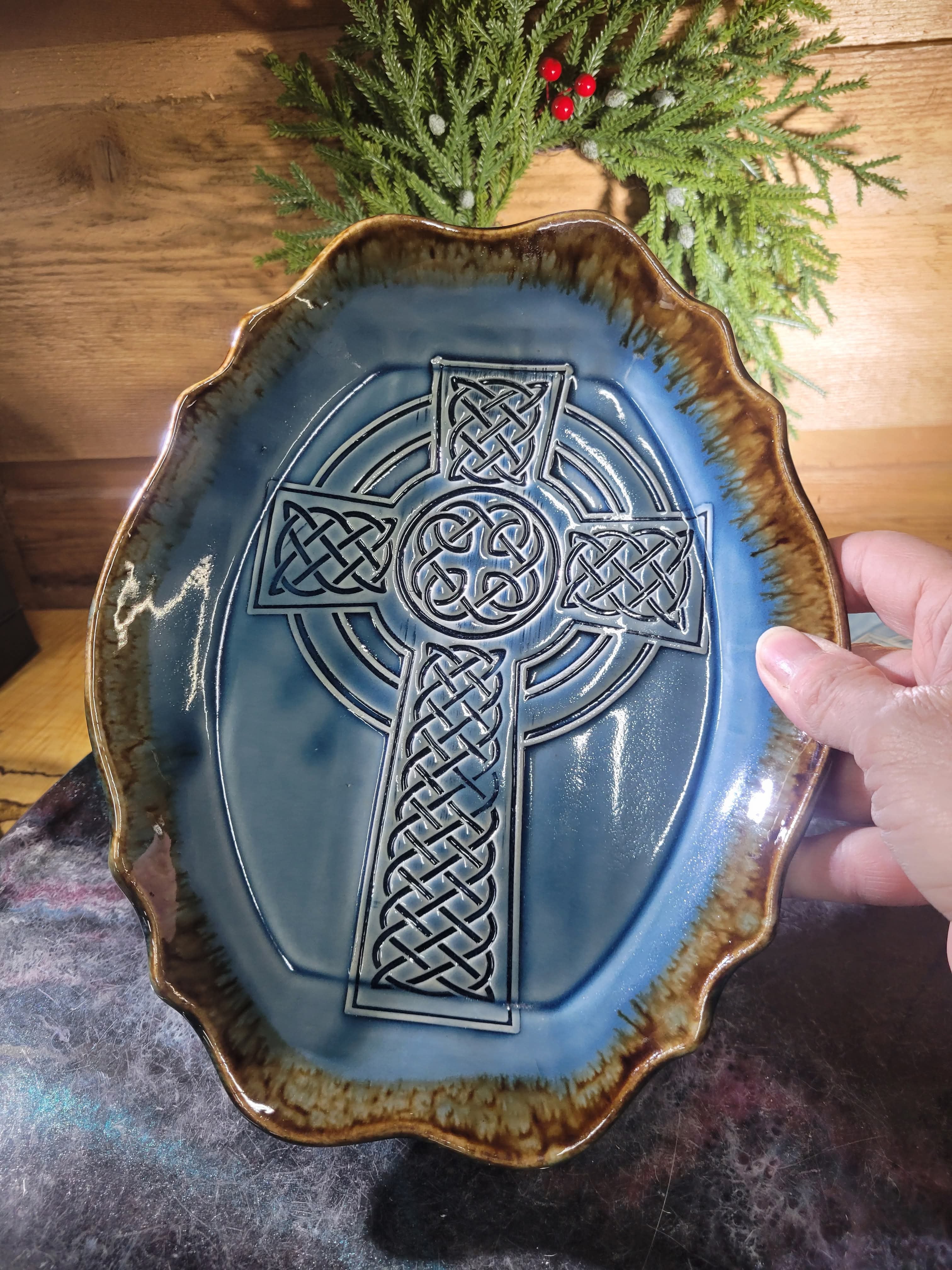 Embossed Large Celtic Cross Rolling Pin – Pottery