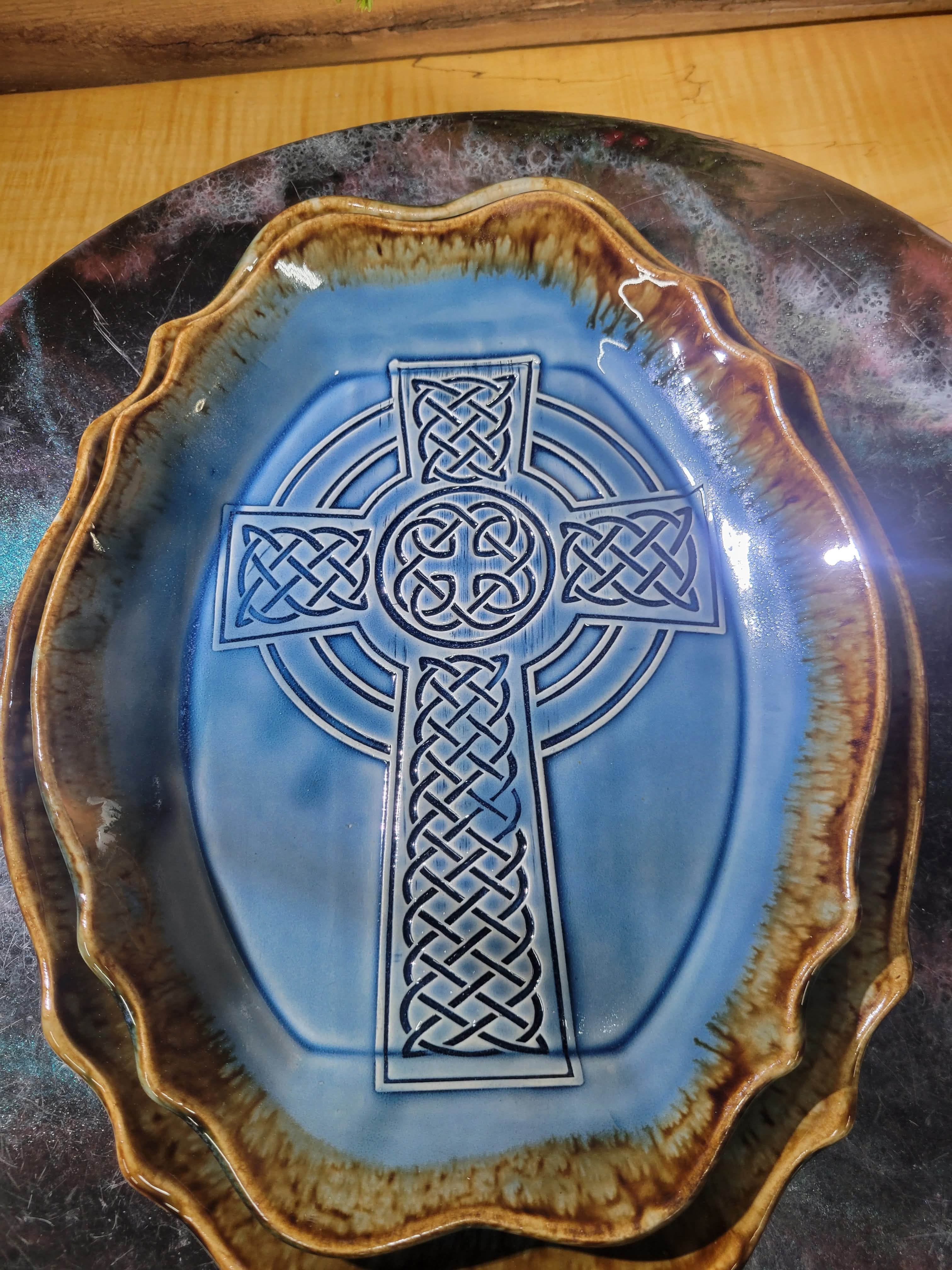 Embossed Large Celtic Cross Rolling Pin – Pottery