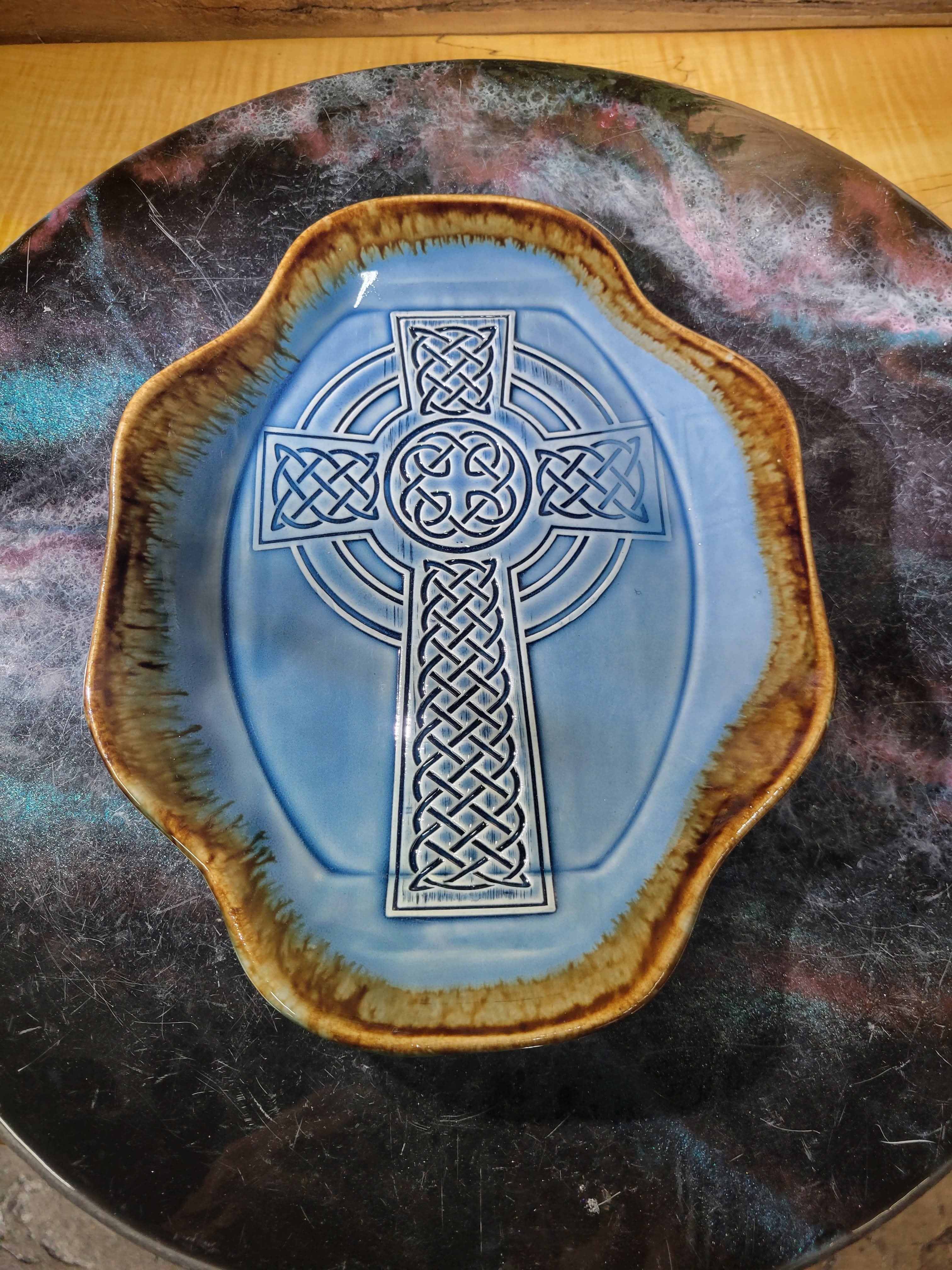 Embossed Large Celtic Cross Rolling Pin – Pottery