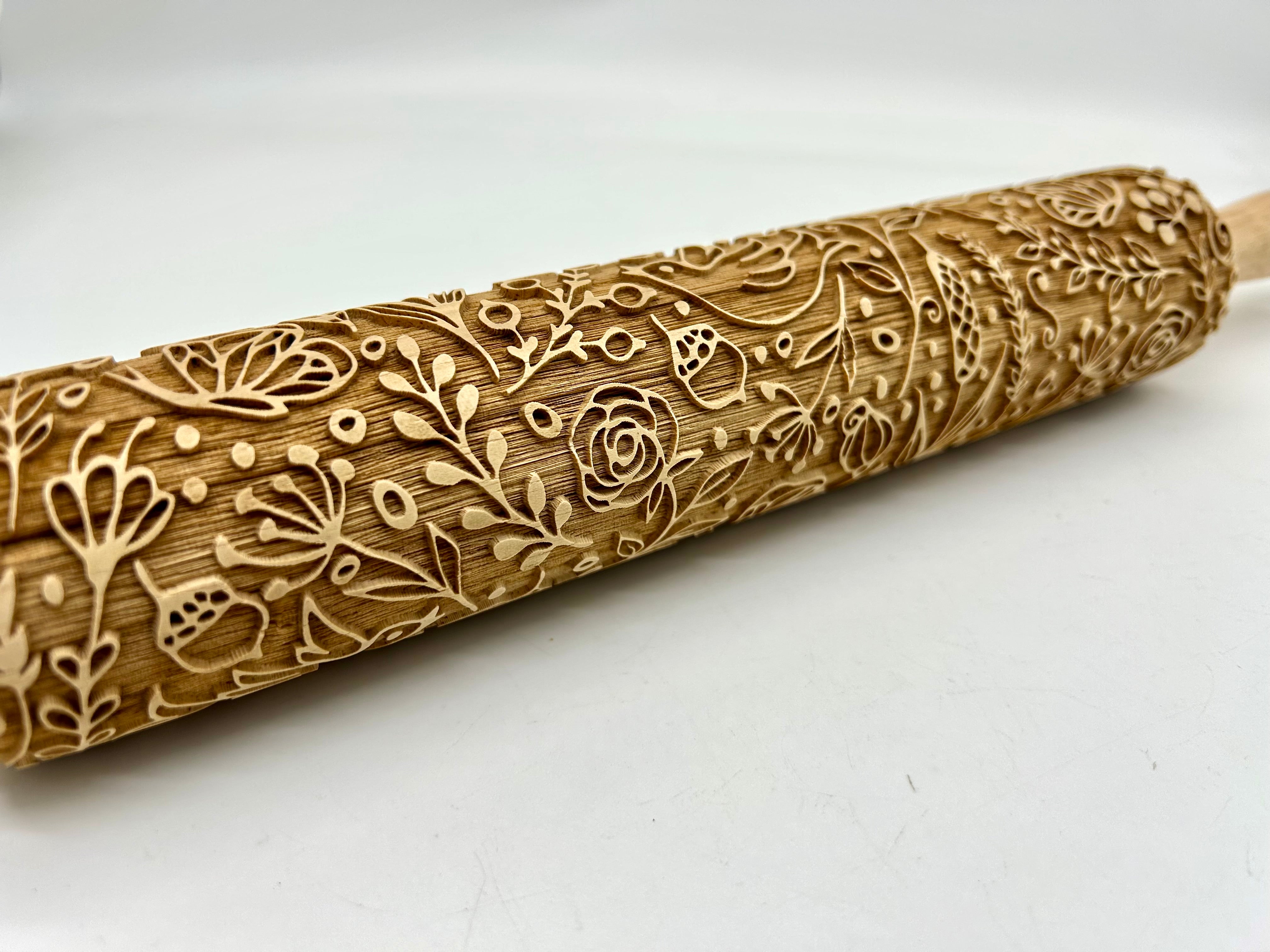 Garden a Flutter Embossed Rolling Pin