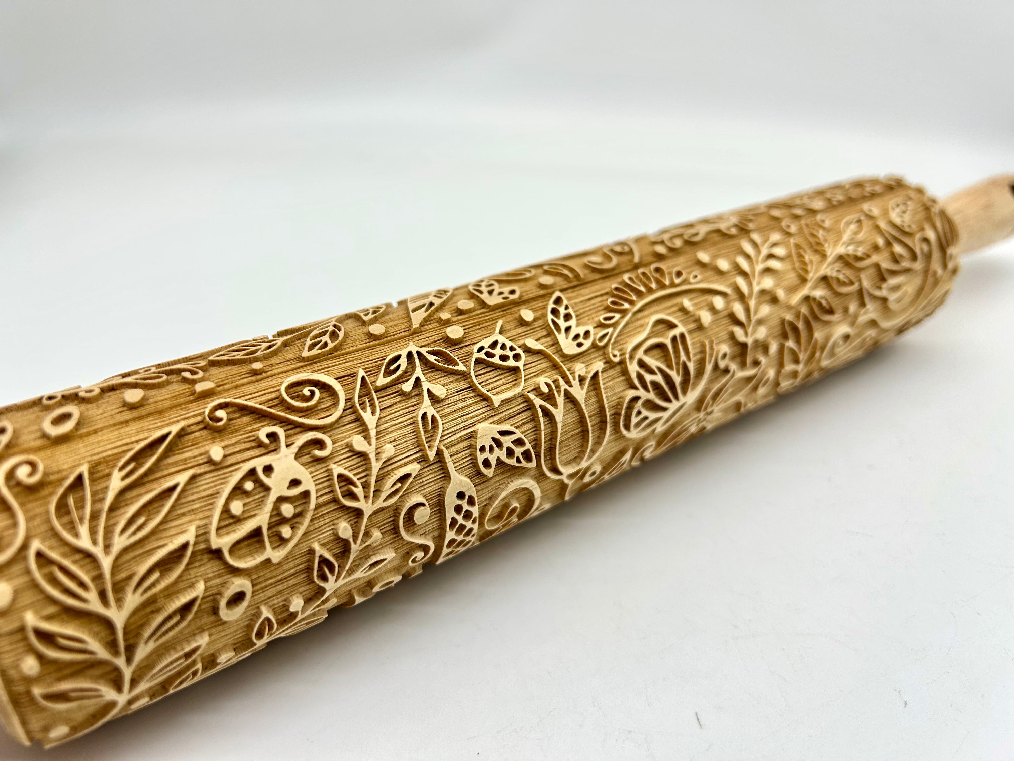 Garden a Flutter Embossed Rolling Pin