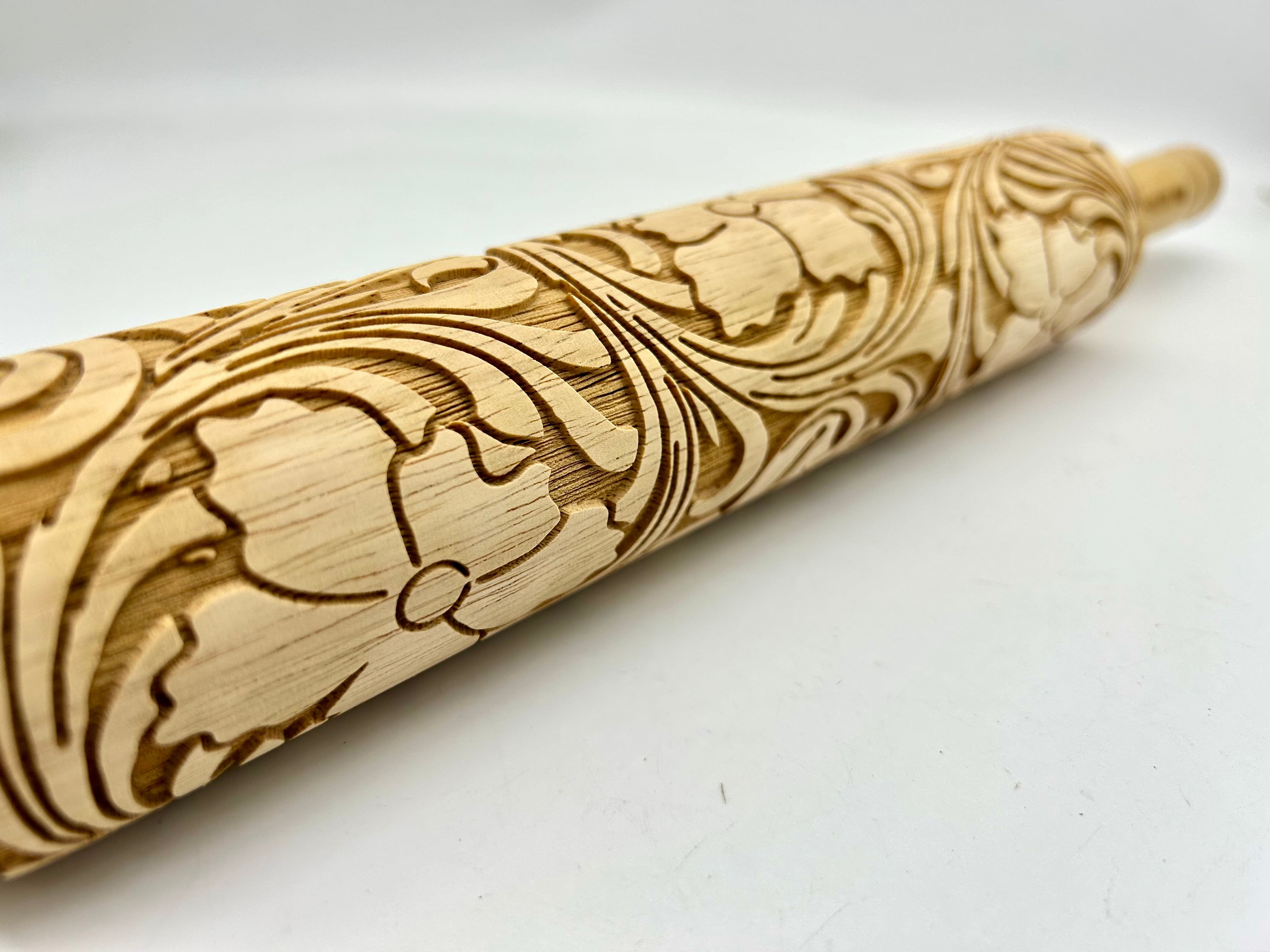 Tooled Leather Embossed Rolling Pin