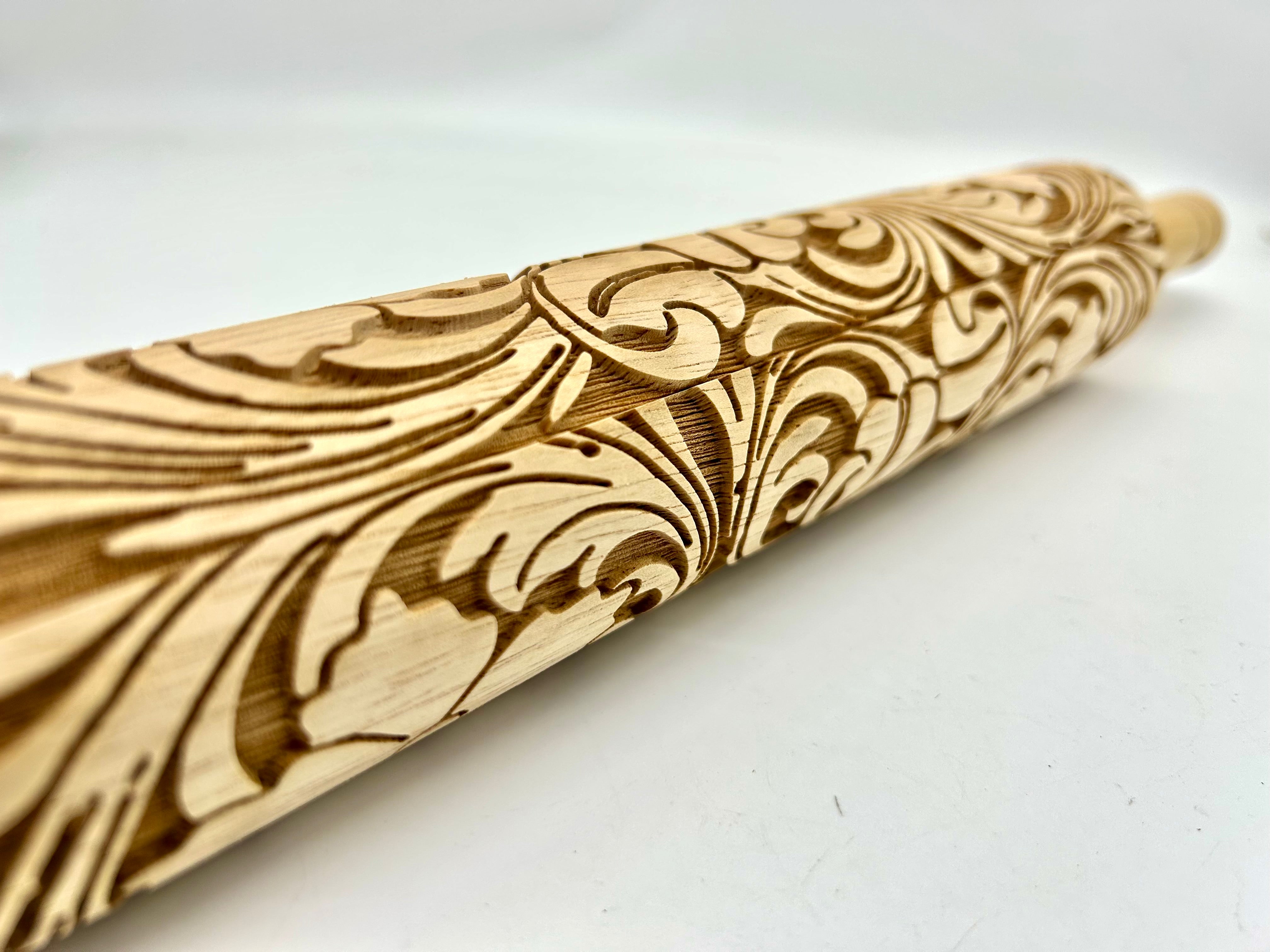 Tooled Leather Embossed Rolling Pin