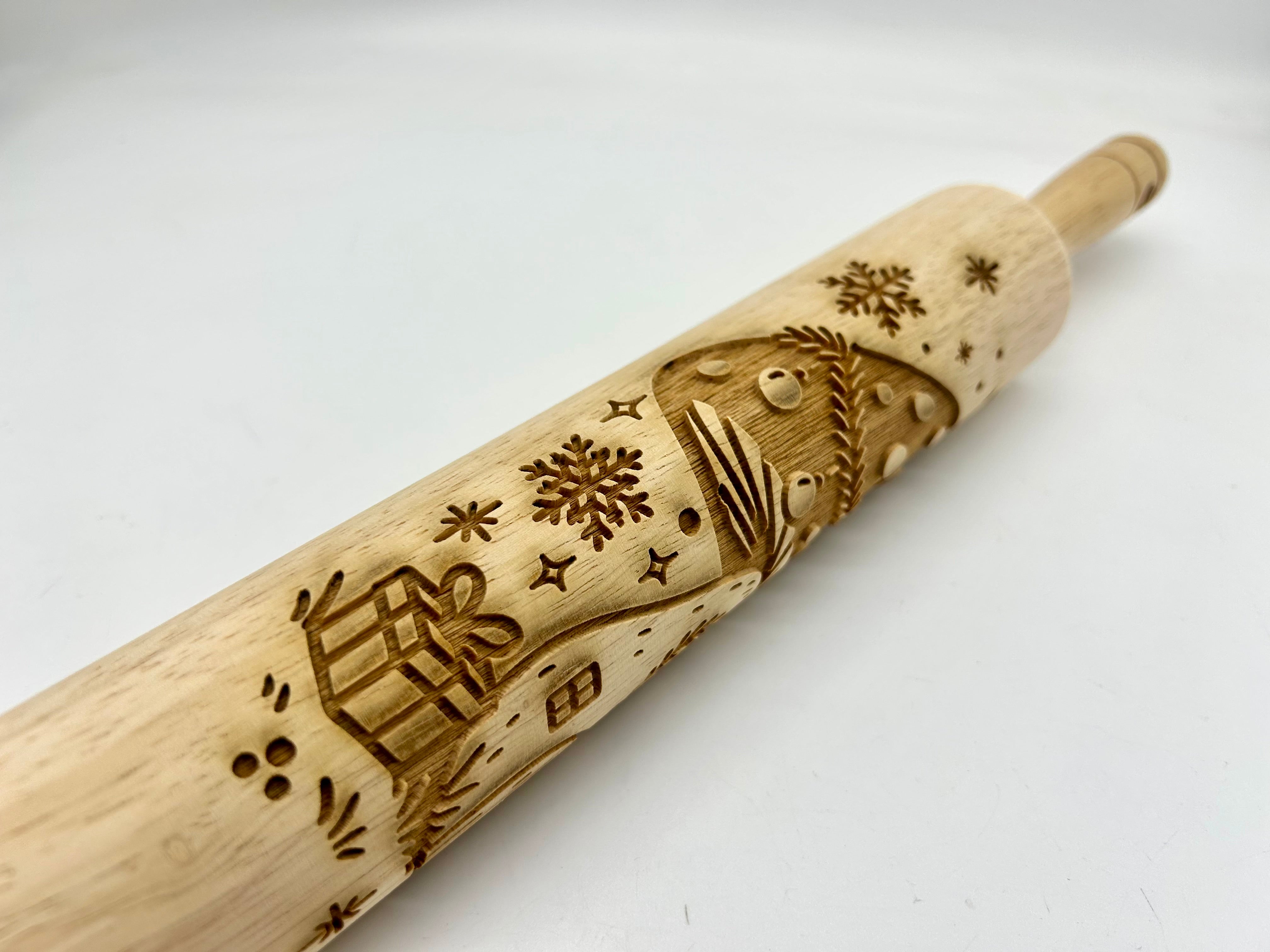 The Merry Mushroom Cottage Embossed Rolling Pin