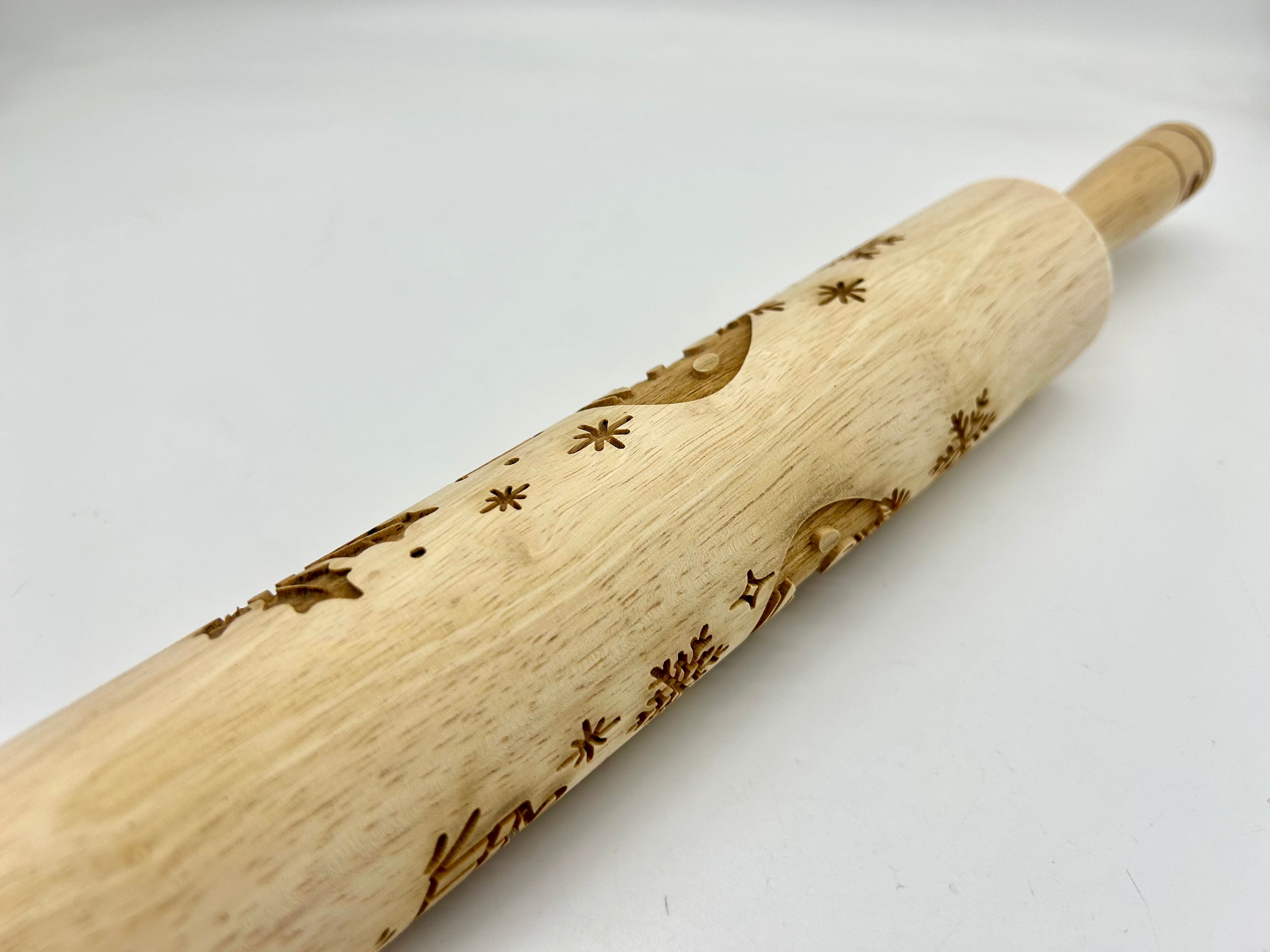 The Merry Mushroom Cottage Embossed Rolling Pin